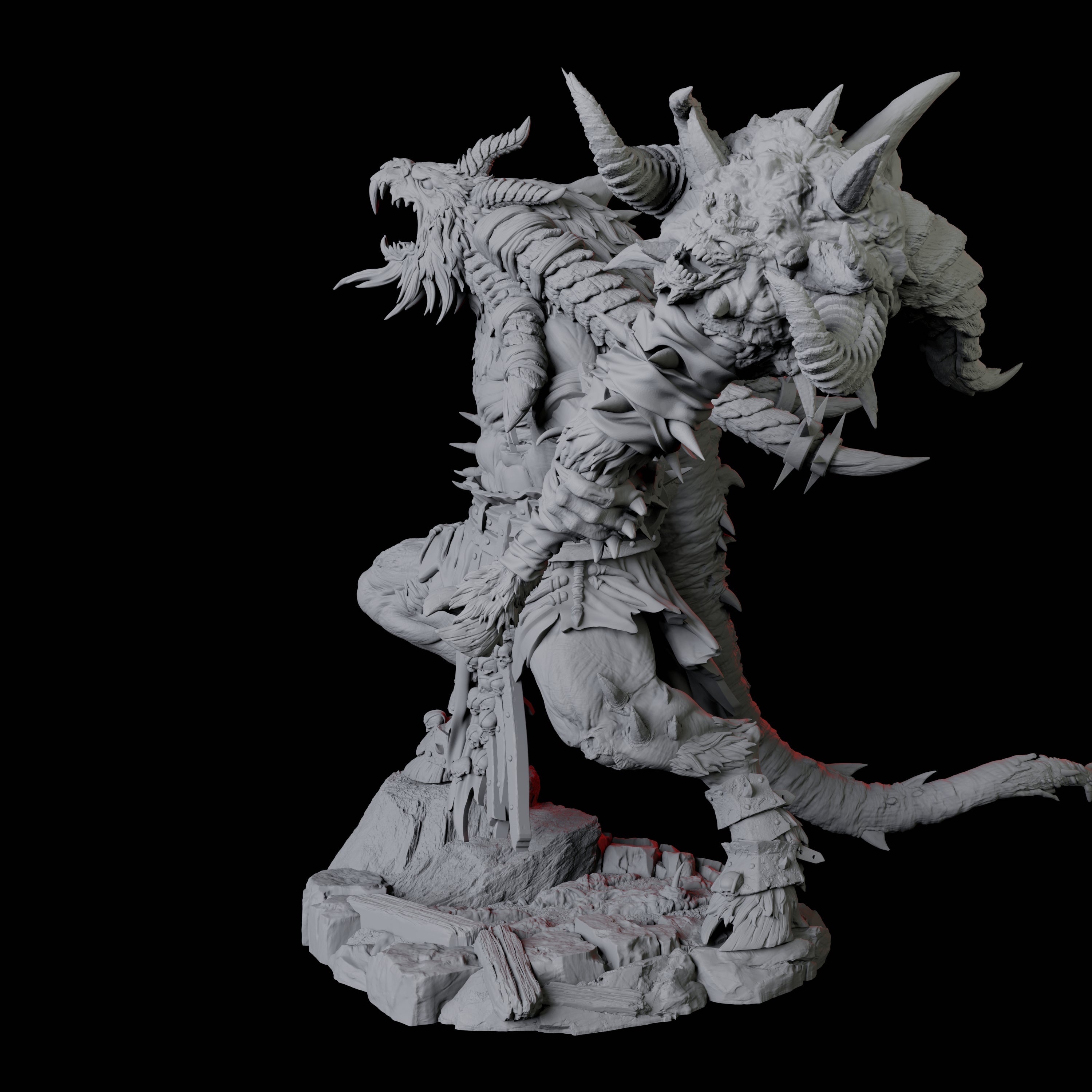 Giant Ratfolk Barbarian B Miniature for Dungeons and Dragons, Pathfinder or other TTRPGs