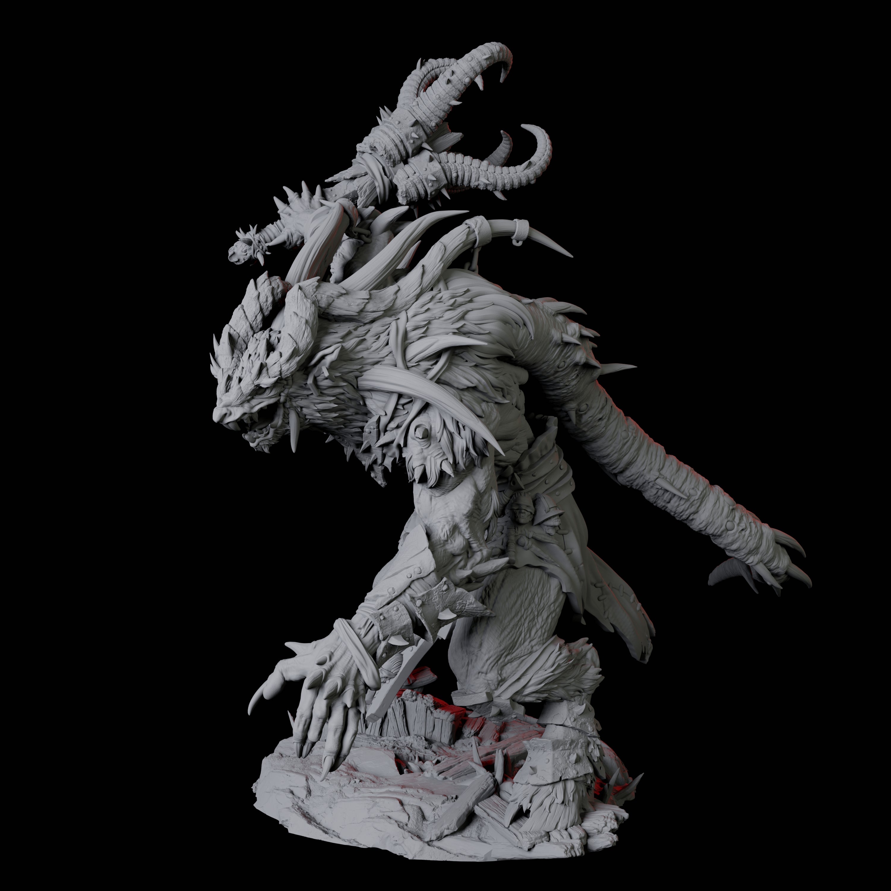 Giant Ratfolk Barbarian C Miniature for Dungeons and Dragons, Pathfinder or other TTRPGs