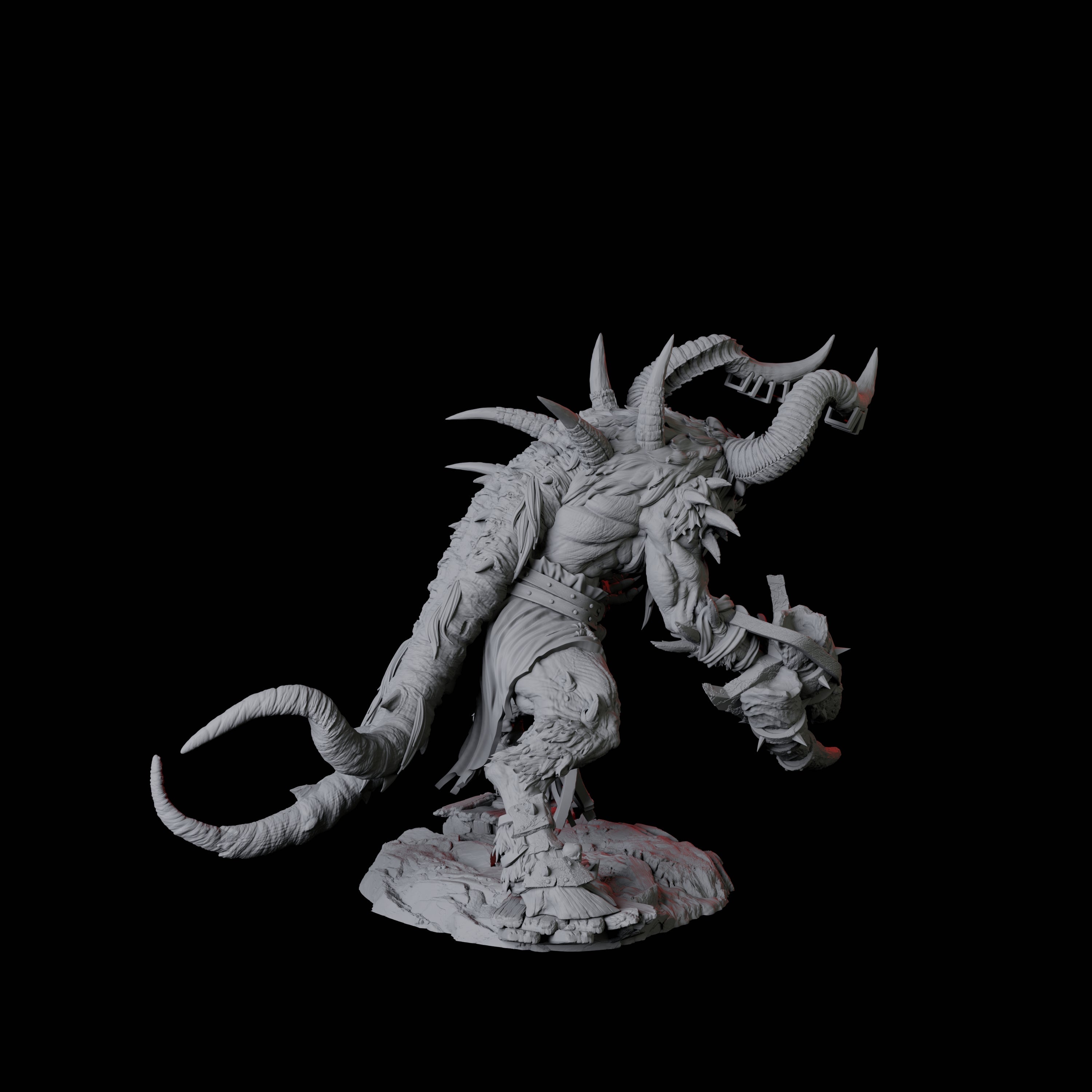 Giant Ratfolk Barbarian D Miniature for Dungeons and Dragons, Pathfinder or other TTRPGs