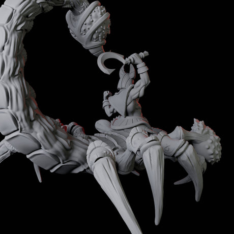 Giant Scorpion Mounted Warrior A Miniature for Dungeons and Dragons, Pathfinder or other TTRPGs