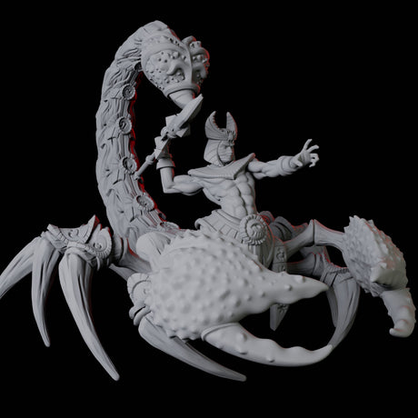 Giant Scorpion Mounted Warrior B Miniature for Dungeons and Dragons, Pathfinder or other TTRPGs