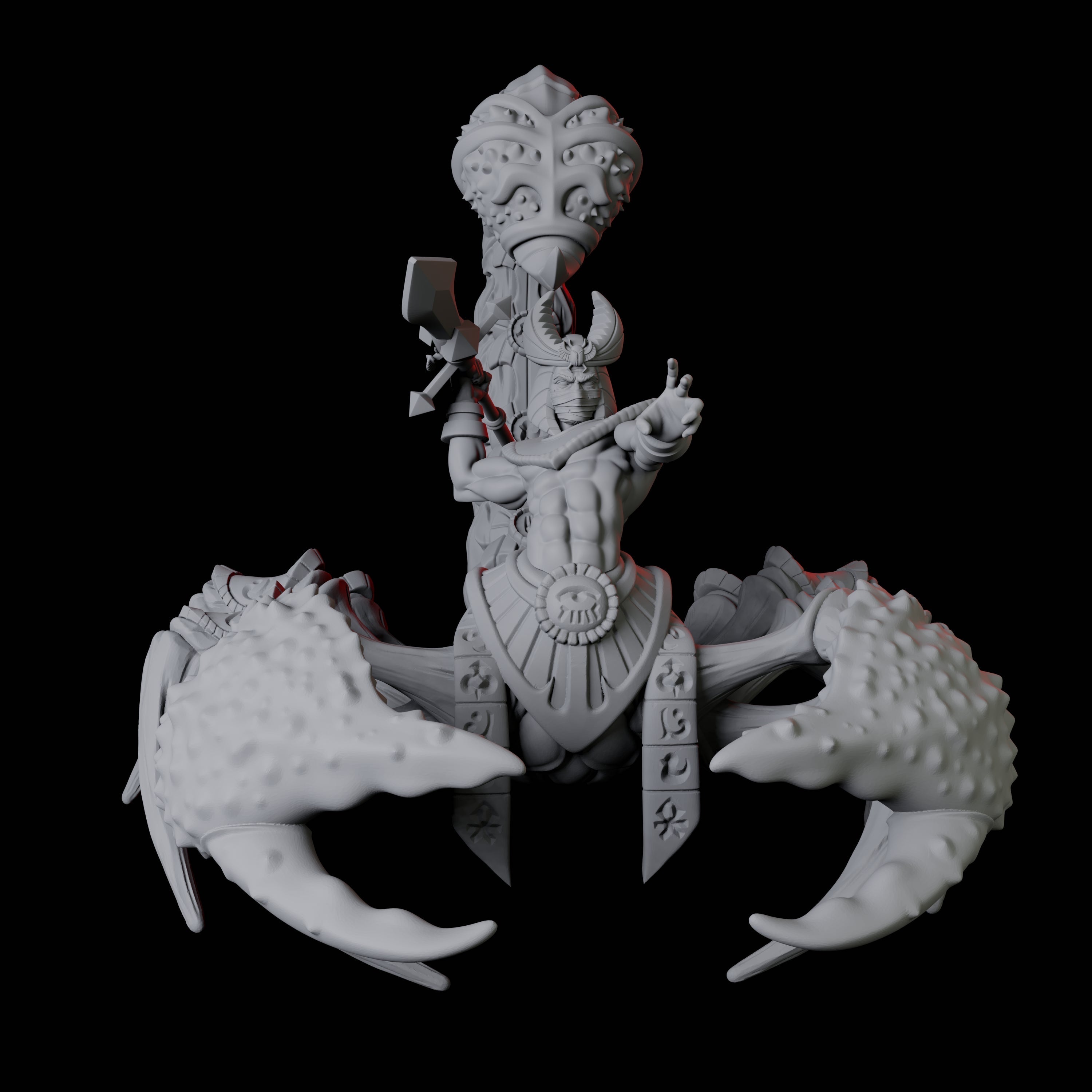 Giant Scorpion Mounted Warrior B Miniature for Dungeons and Dragons, Pathfinder or other TTRPGs