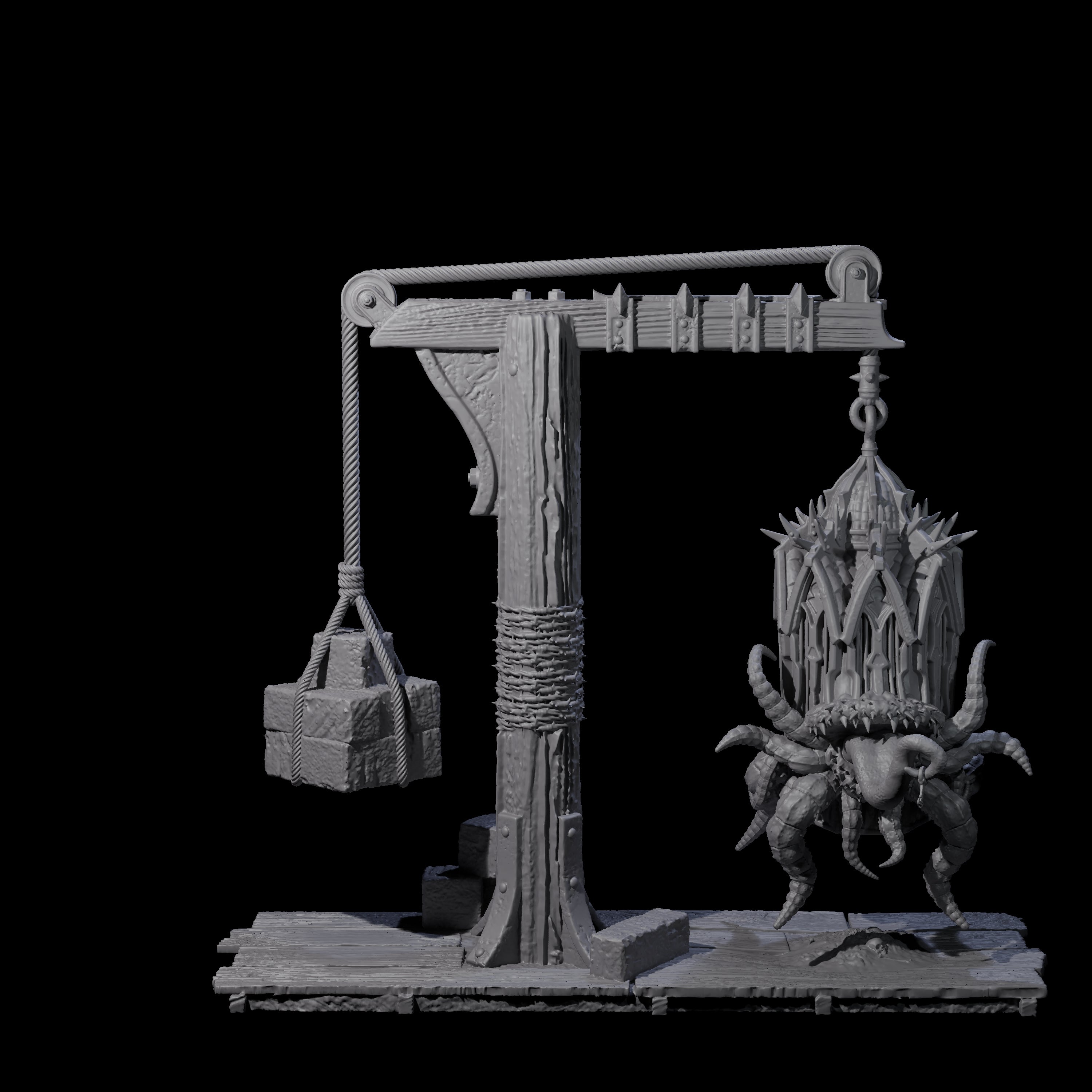 Gibbet Cage with Mimic Miniature for Dungeons and Dragons, Pathfinder or other TTRPGs