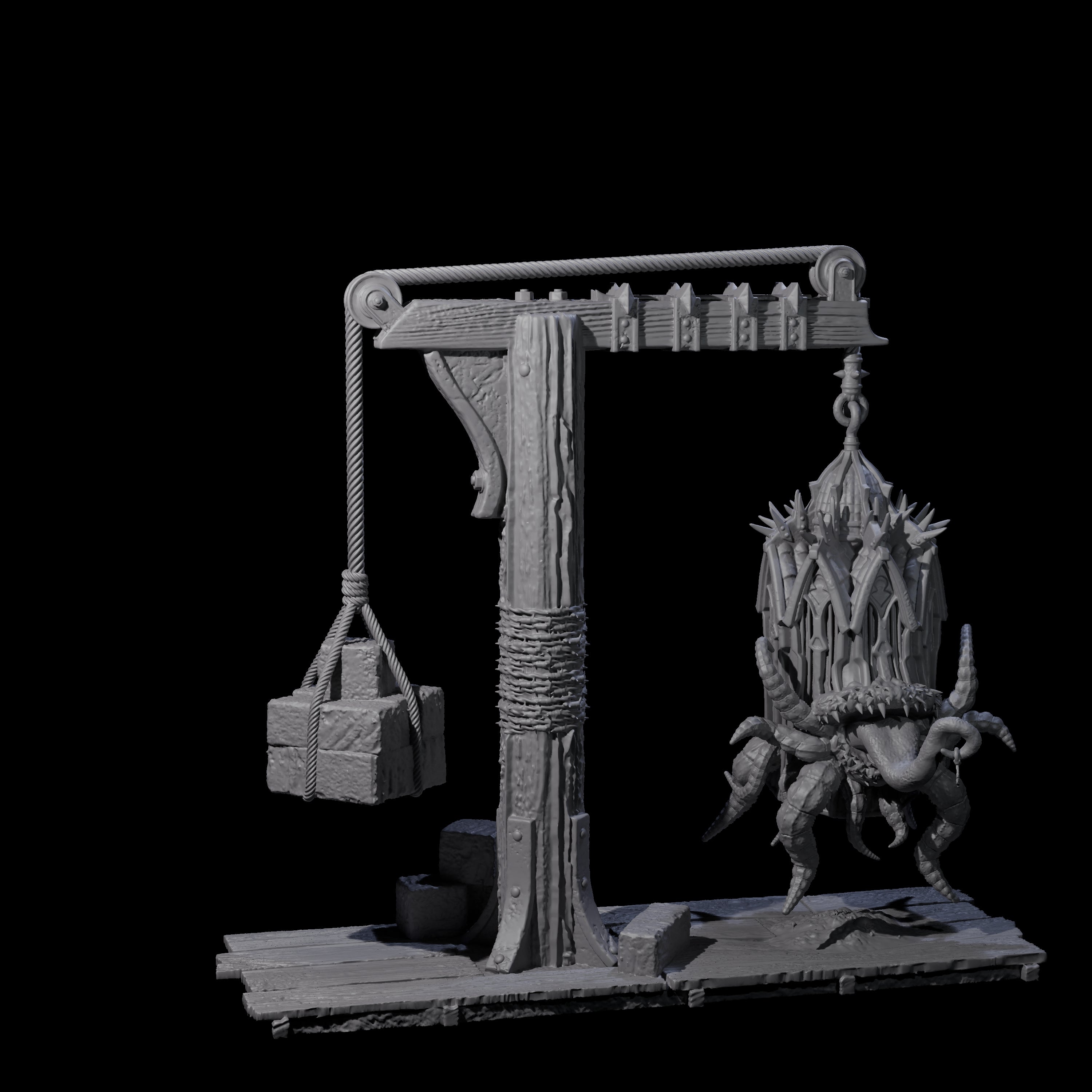 Gibbet Cage with Mimic Miniature for Dungeons and Dragons, Pathfinder or other TTRPGs