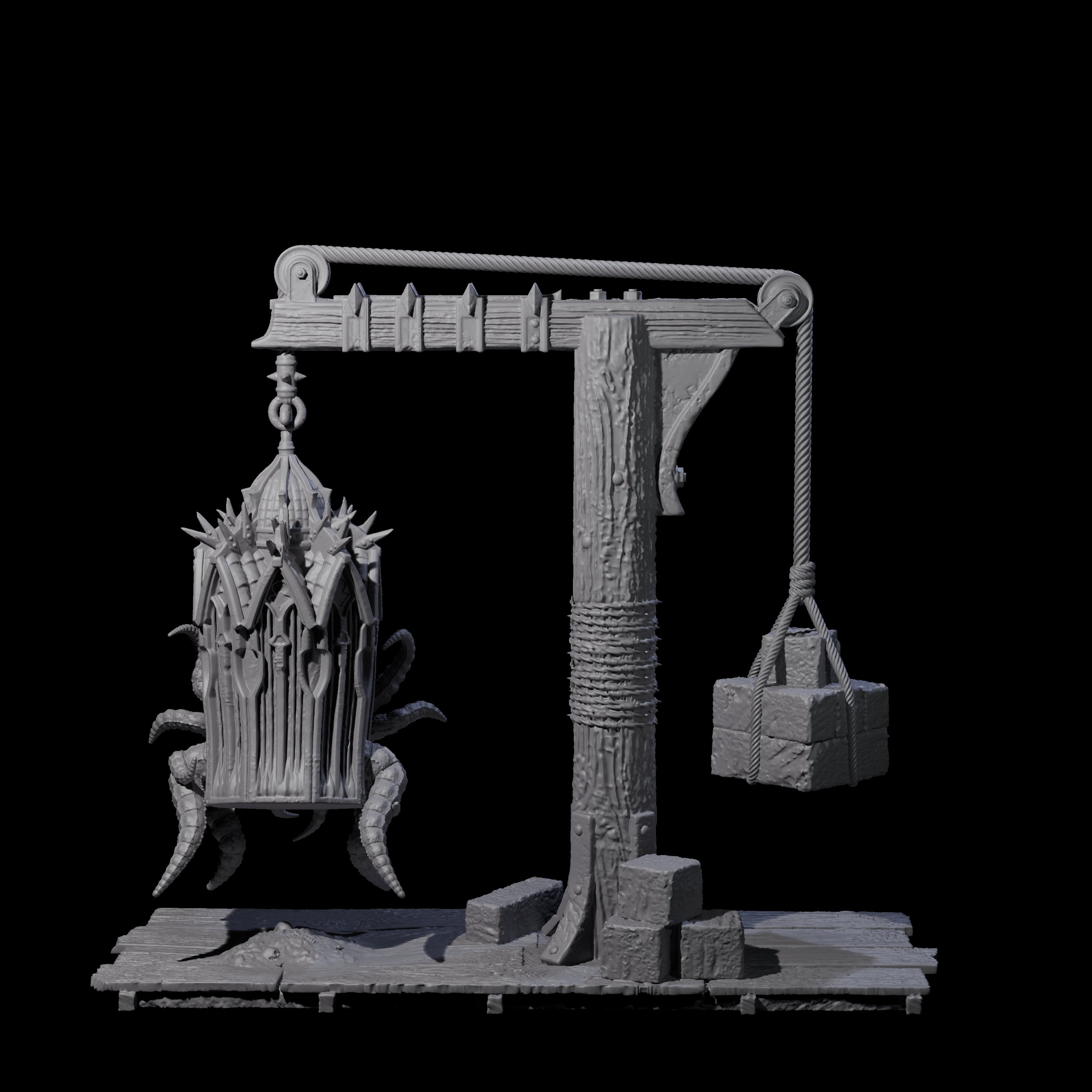 Gibbet Cage with Mimic Miniature for Dungeons and Dragons, Pathfinder or other TTRPGs