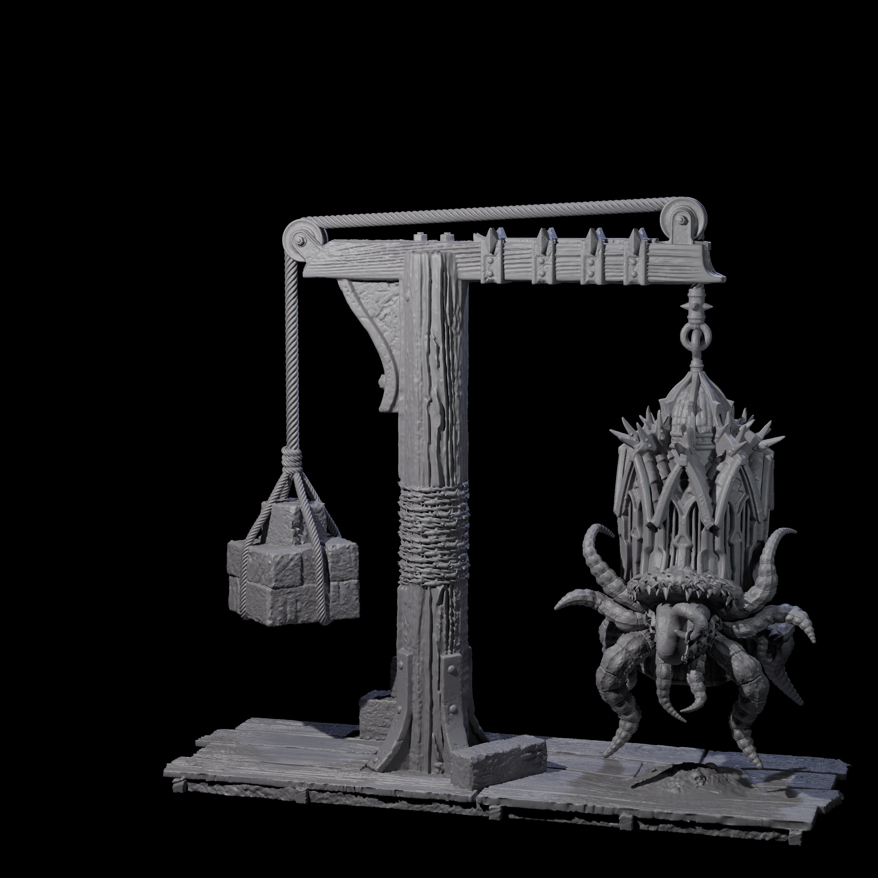 Gibbet Cage with Mimic Miniature for Dungeons and Dragons, Pathfinder or other TTRPGs