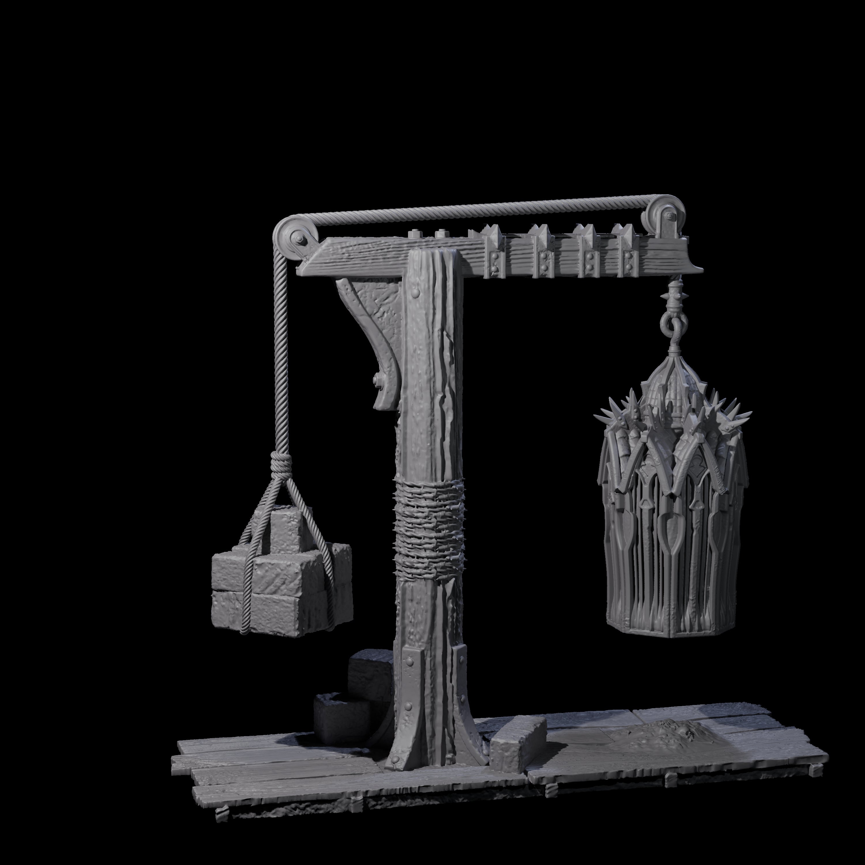 Gibbet Cage with Mimic Miniature for Dungeons and Dragons, Pathfinder or other TTRPGs