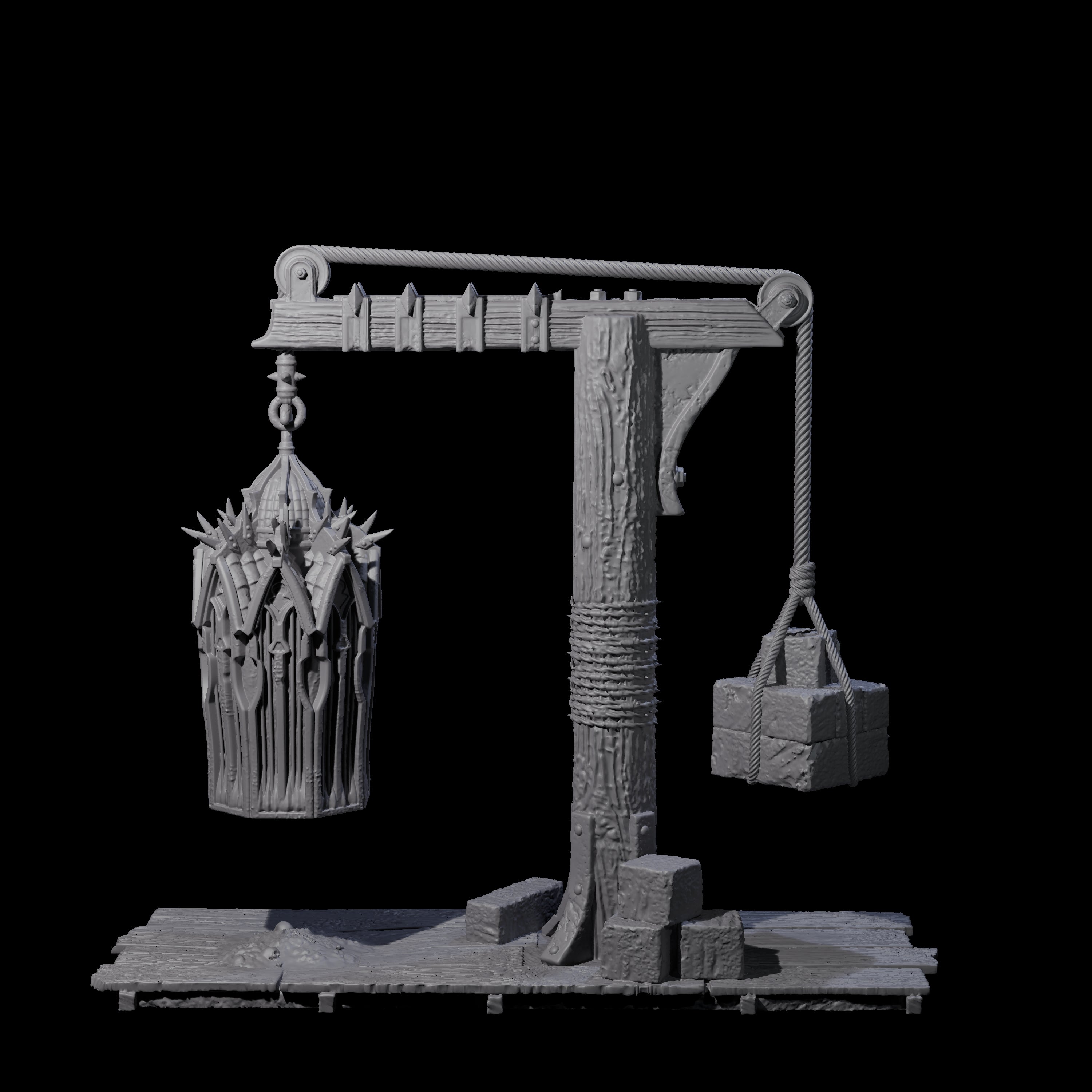 Gibbet Cage with Mimic Miniature for Dungeons and Dragons, Pathfinder or other TTRPGs