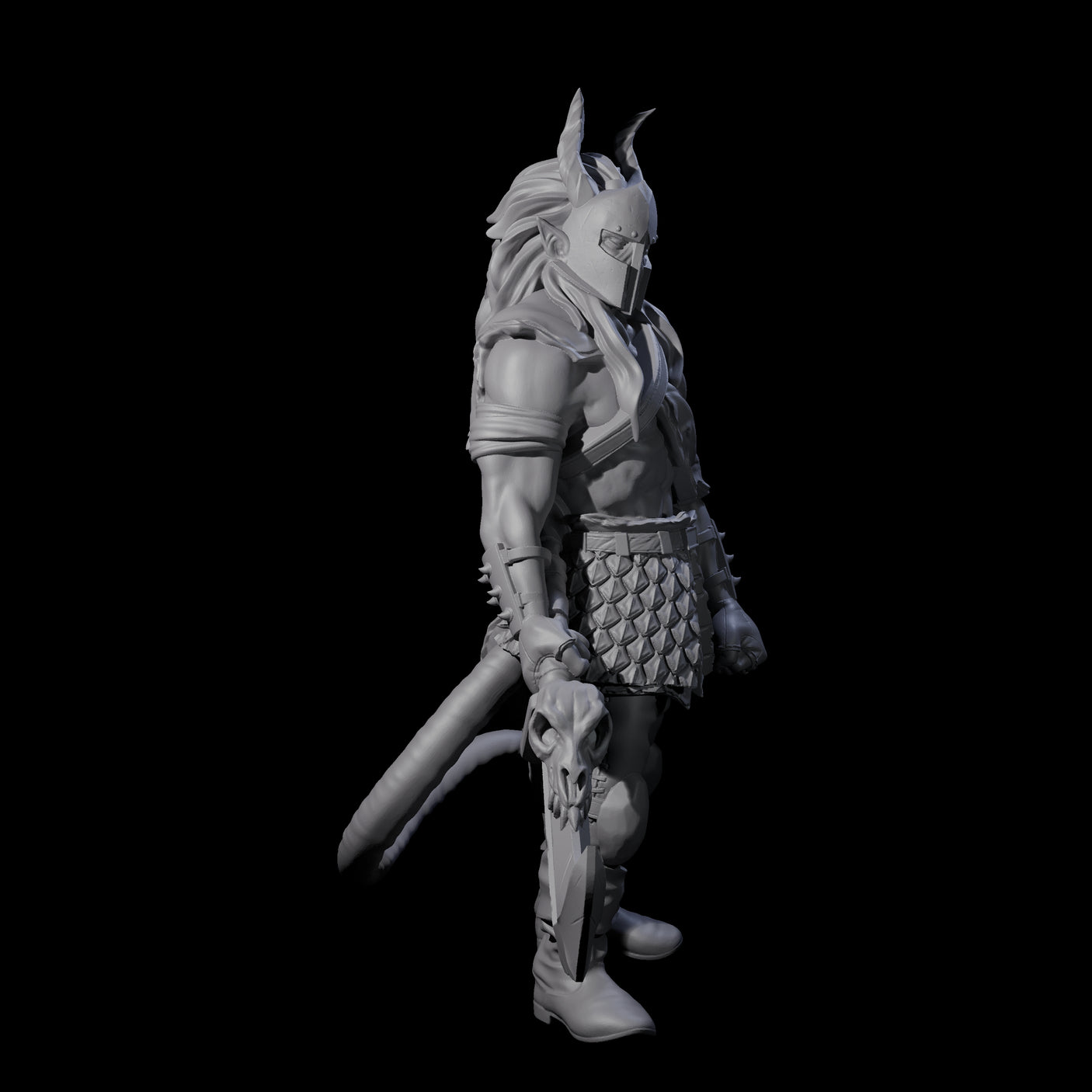 Glaived Up Tiefling Barbarian Miniature for Dungeons and Dragons, Pathfinder or other TTRPGs