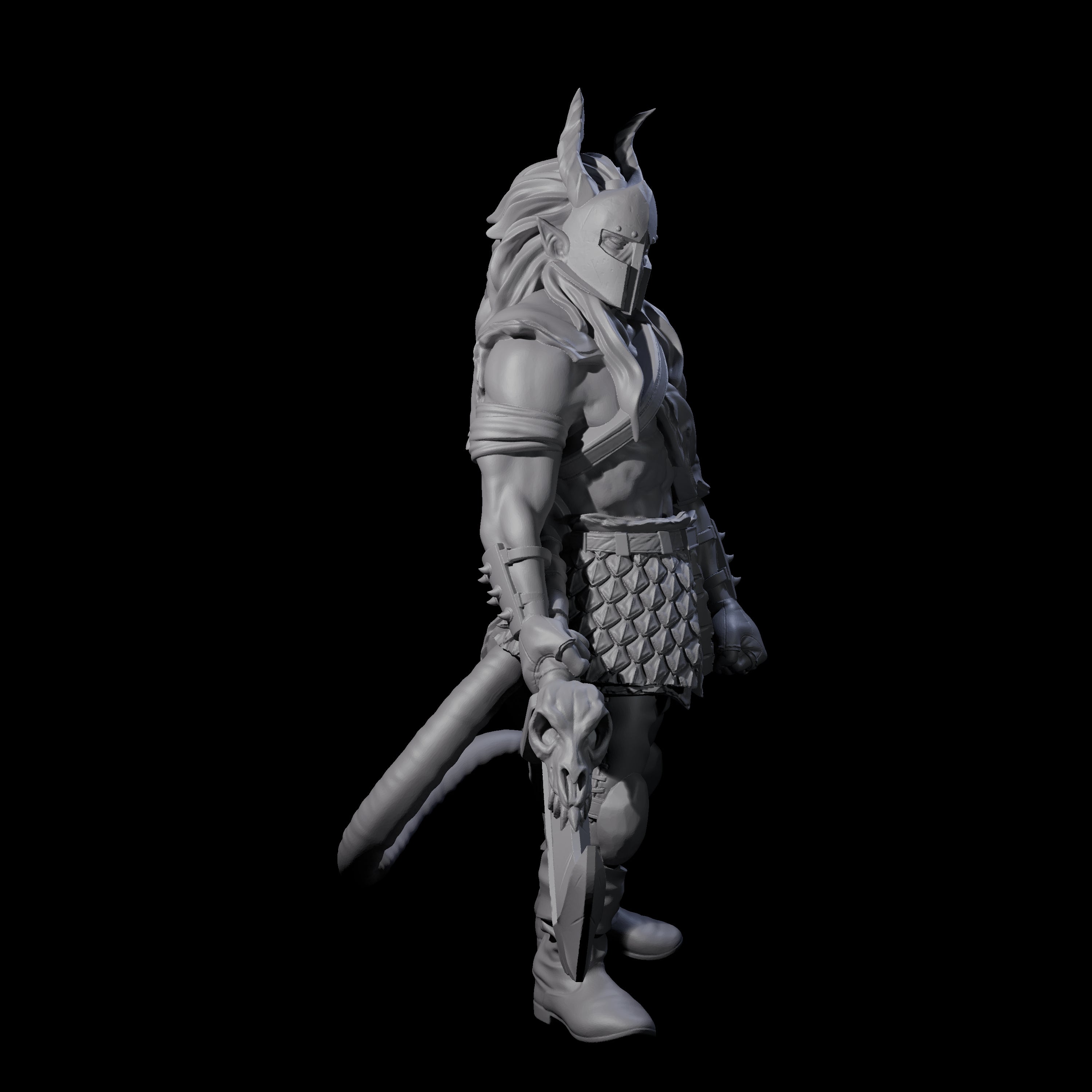 Glaived Up Tiefling Barbarian Miniature for Dungeons and Dragons, Pathfinder or other TTRPGs