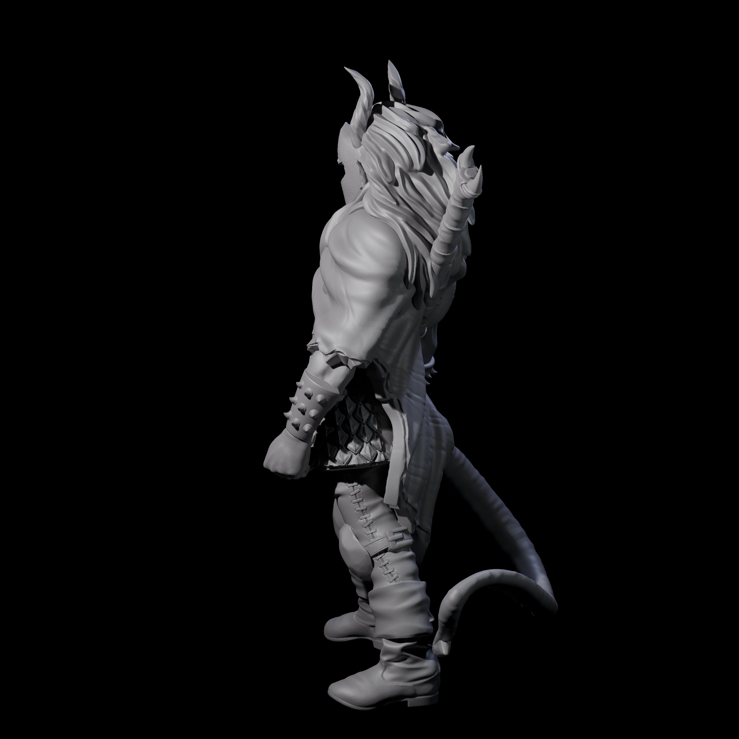 Glaived Up Tiefling Barbarian Miniature for Dungeons and Dragons, Pathfinder or other TTRPGs