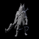 Glaived Up Tiefling Barbarian Miniature for Dungeons and Dragons, Pathfinder or other TTRPGs