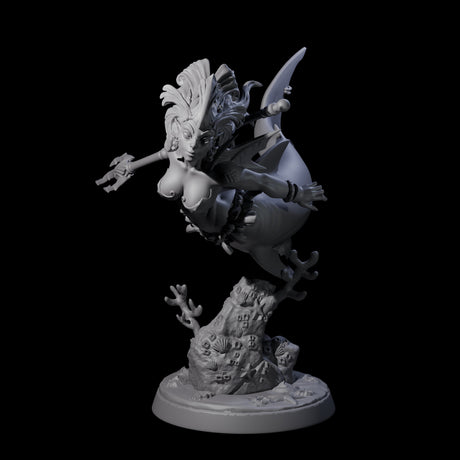 Gliding Merfolk Pin-up Miniature for Dungeons and Dragons, Pathfinder or other TTRPGs
