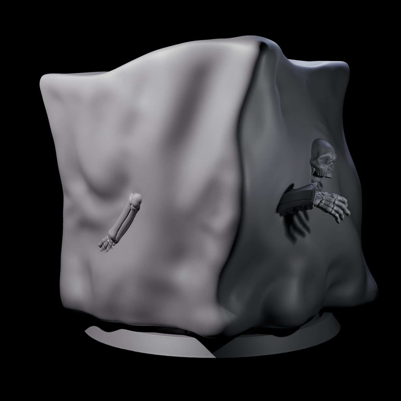 Gloopy Gelatious Cube Miniature for Dungeons and Dragons, Pathfinder or other TTRPGs