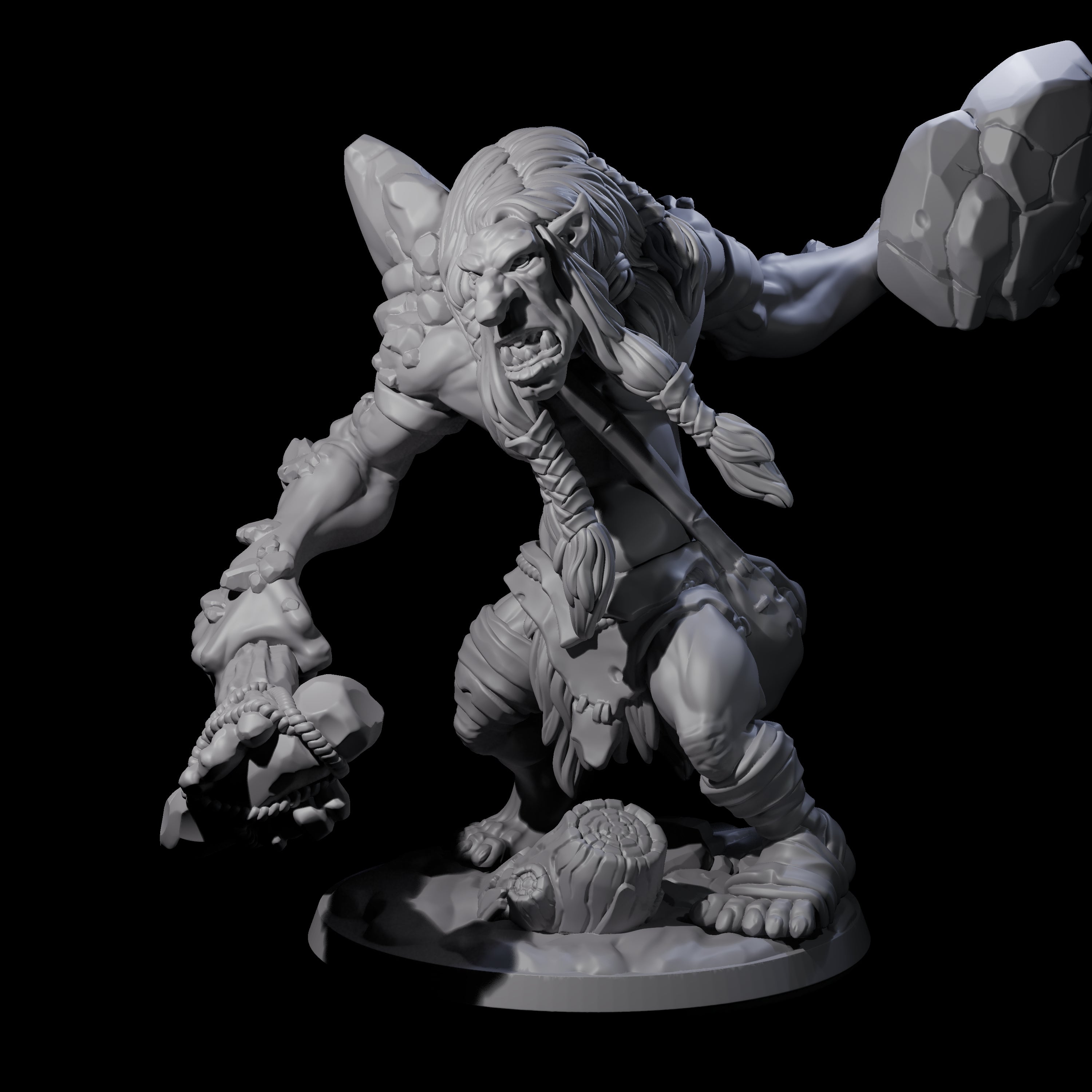 Gluttonous Troll C Miniature for Dungeons and Dragons, Pathfinder or other TTRPGs