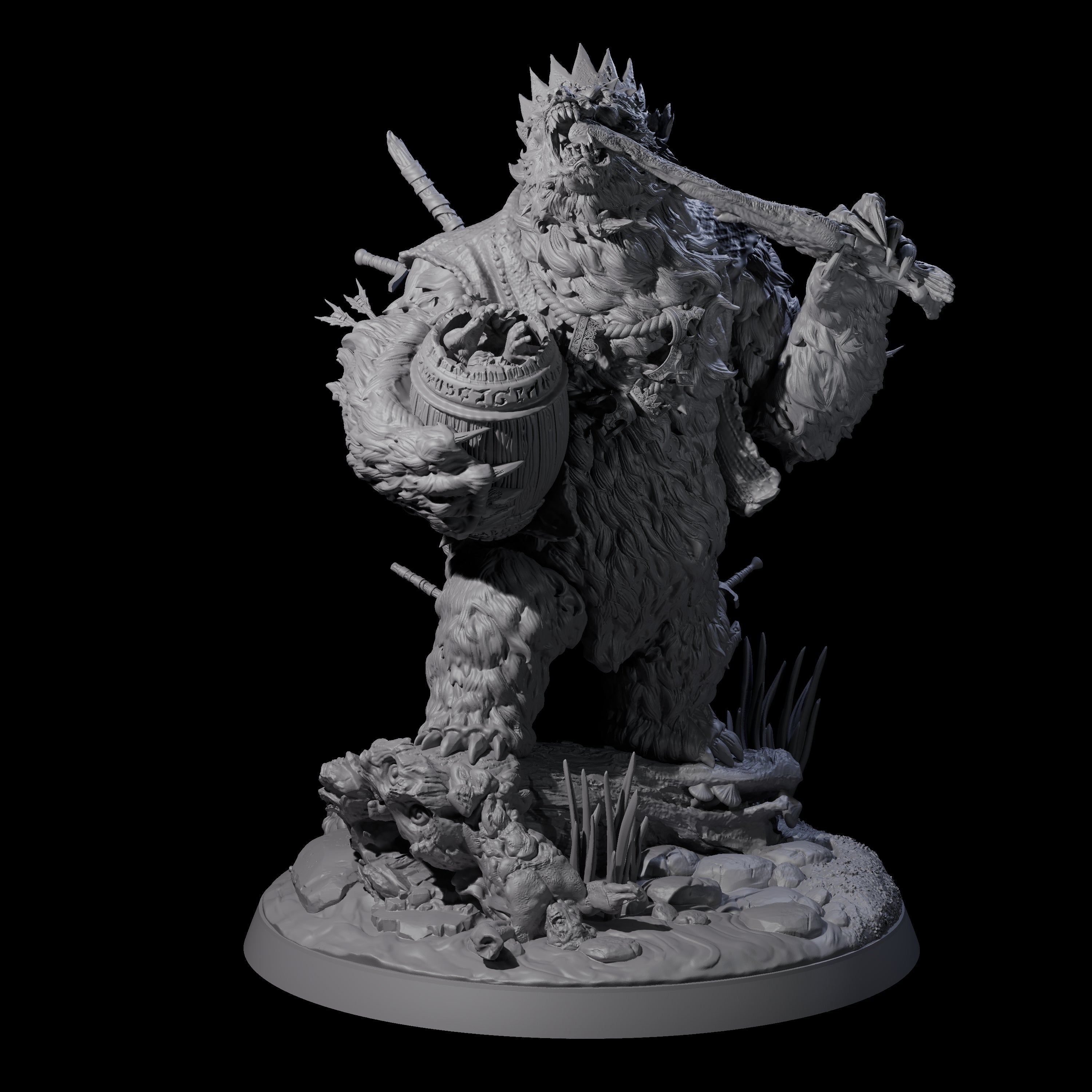 Gnawing King of the Forest Bear Miniature for Dungeons and Dragons, Pathfinder or other TTRPGs