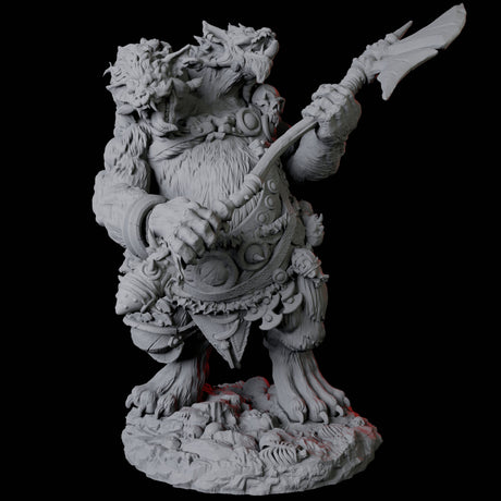 Gnoll Ettin A Miniature for Dungeons and Dragons, Pathfinder or other TTRPGs