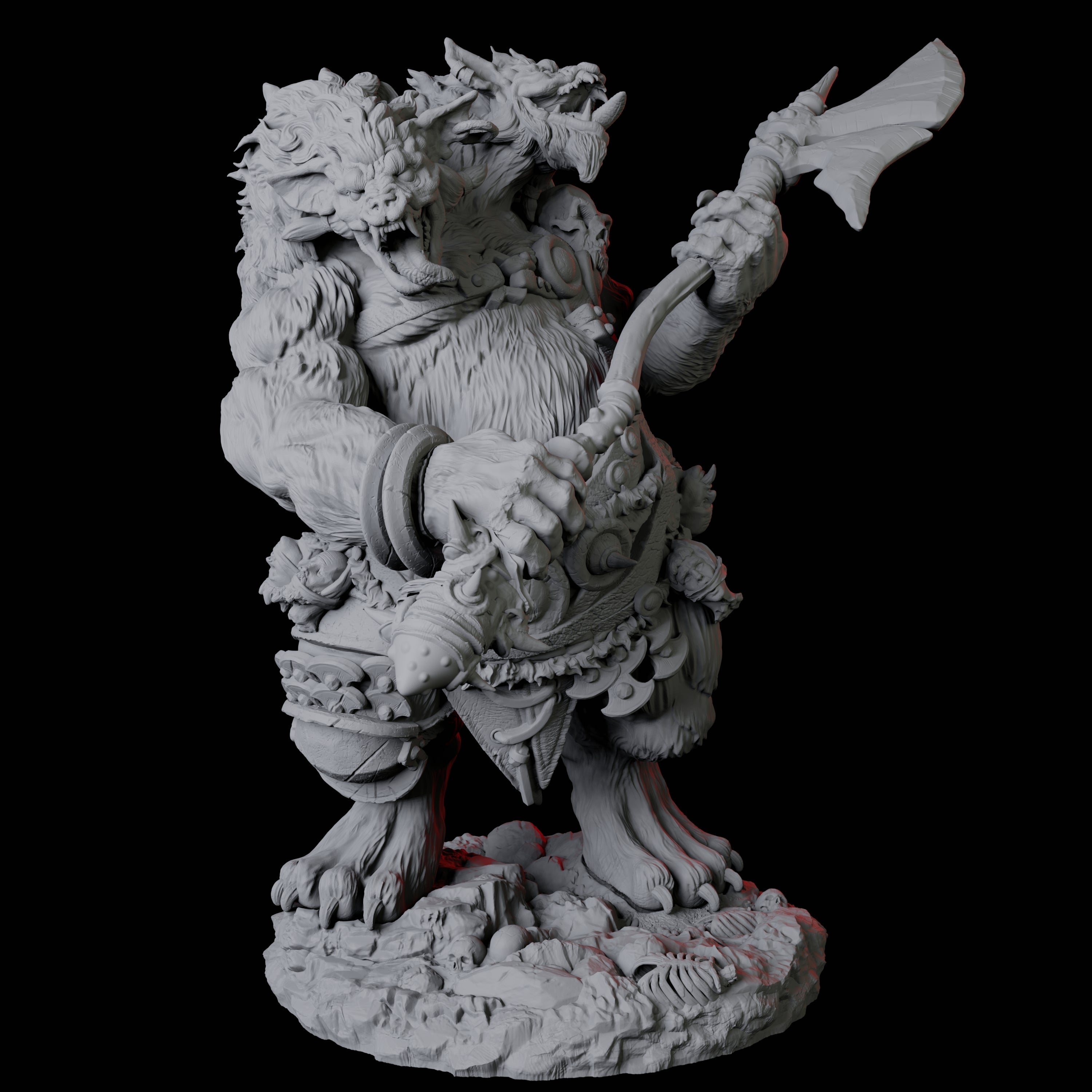 Gnoll Ettin A Miniature for Dungeons and Dragons, Pathfinder or other TTRPGs