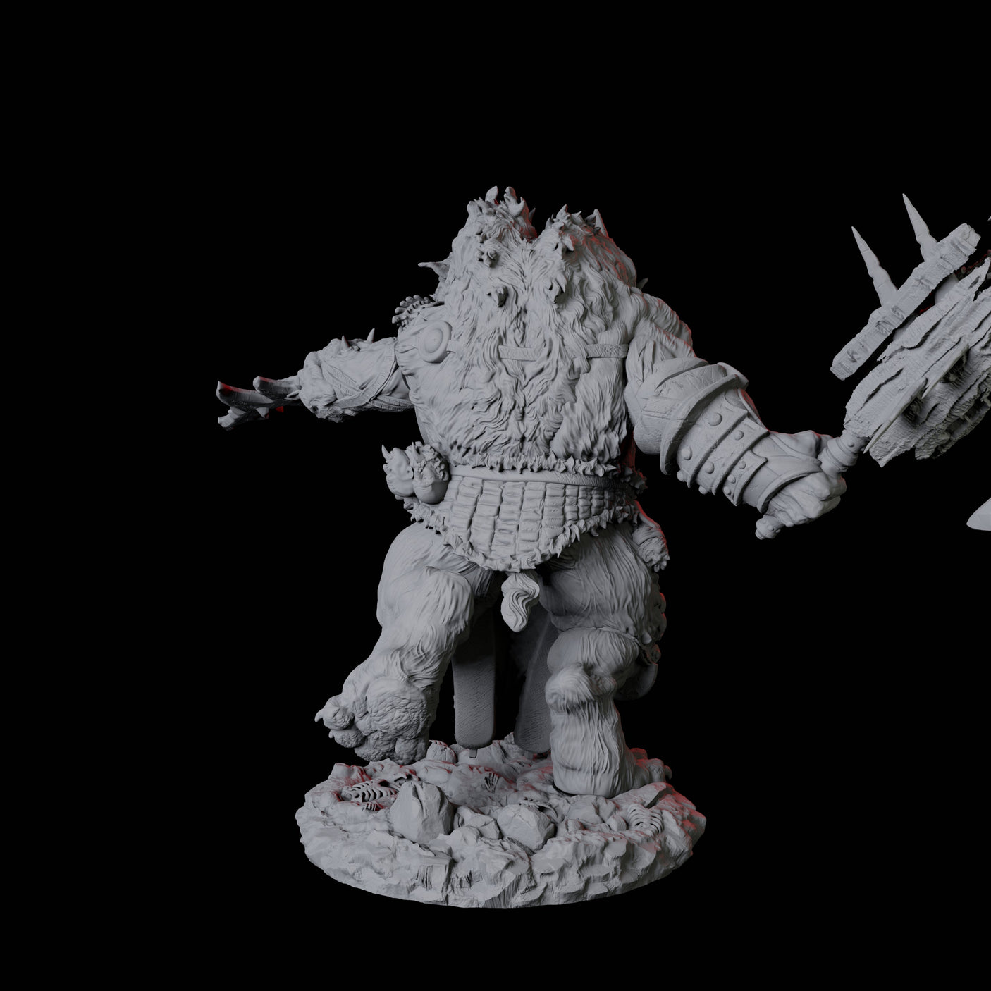 Gnoll Ettin B Miniature for Dungeons and Dragons, Pathfinder or other TTRPGs