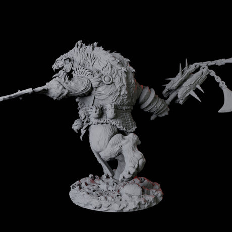 Gnoll Ettin B Miniature for Dungeons and Dragons, Pathfinder or other TTRPGs