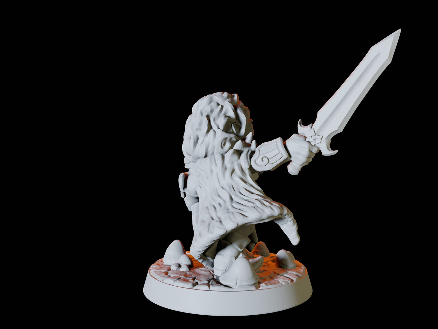 Gnome Female Fighter Miniature for Dungeons and Dragons, Pathfinder or other TTRPGs