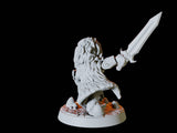 Gnome Female Fighter Miniature for Dungeons and Dragons, Pathfinder or other TTRPGs