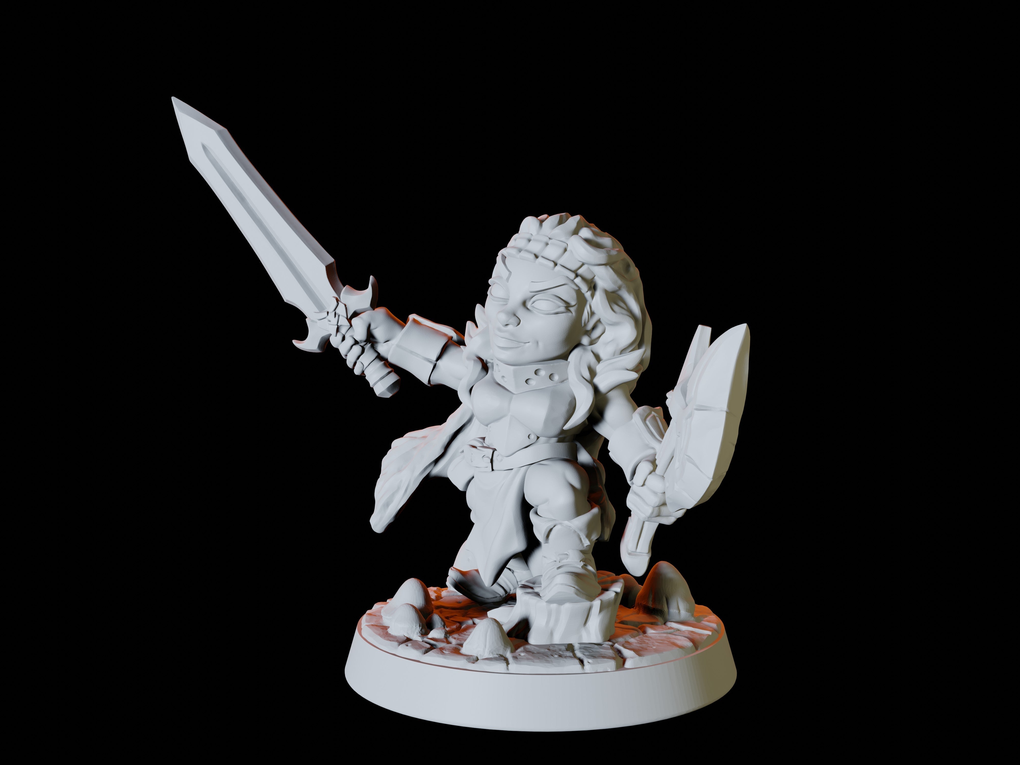 Gnome Female Fighter Miniature for Dungeons and Dragons - Myth Forged