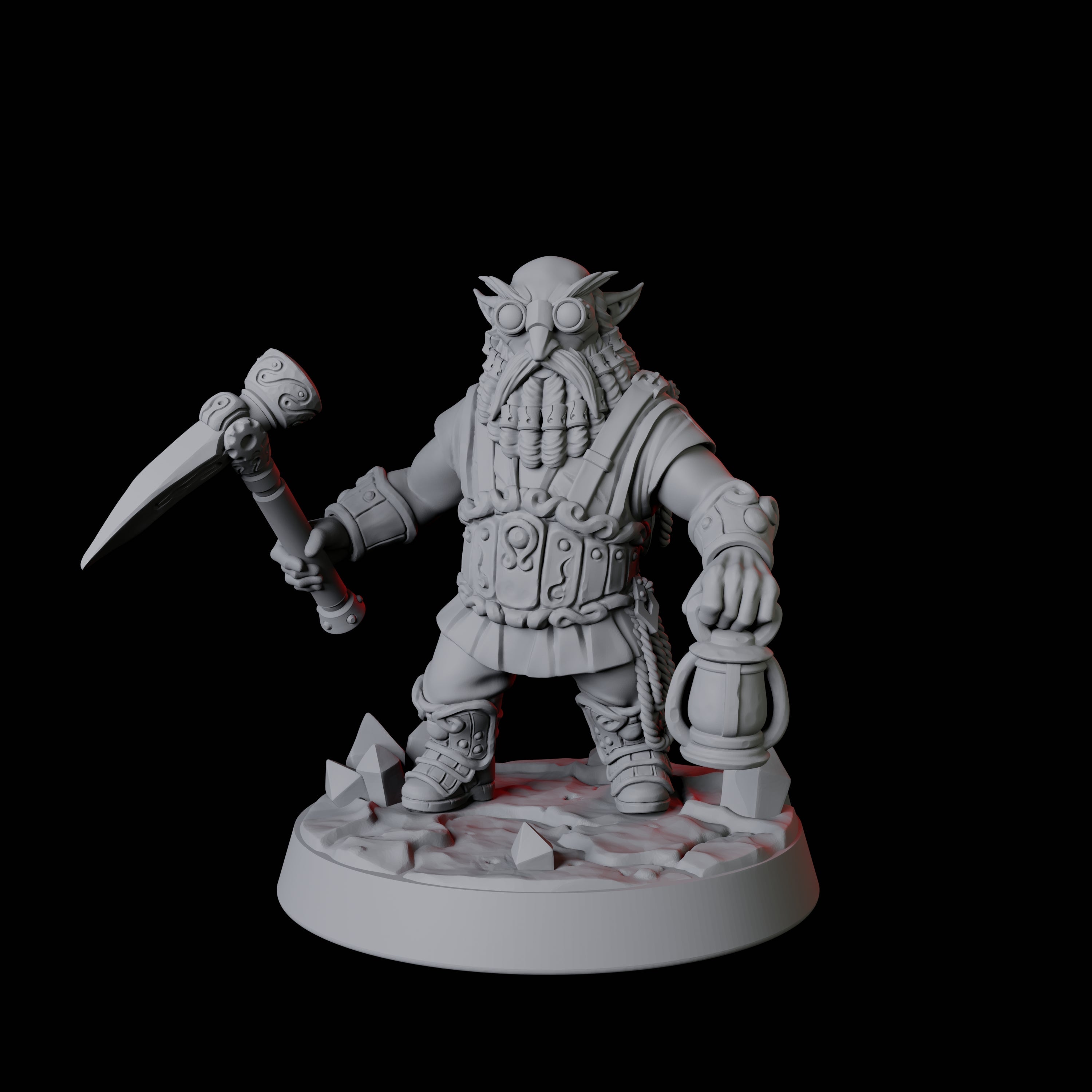 Gnome Miner A Miniature for Dungeons and Dragons, Pathfinder or other TTRPGs