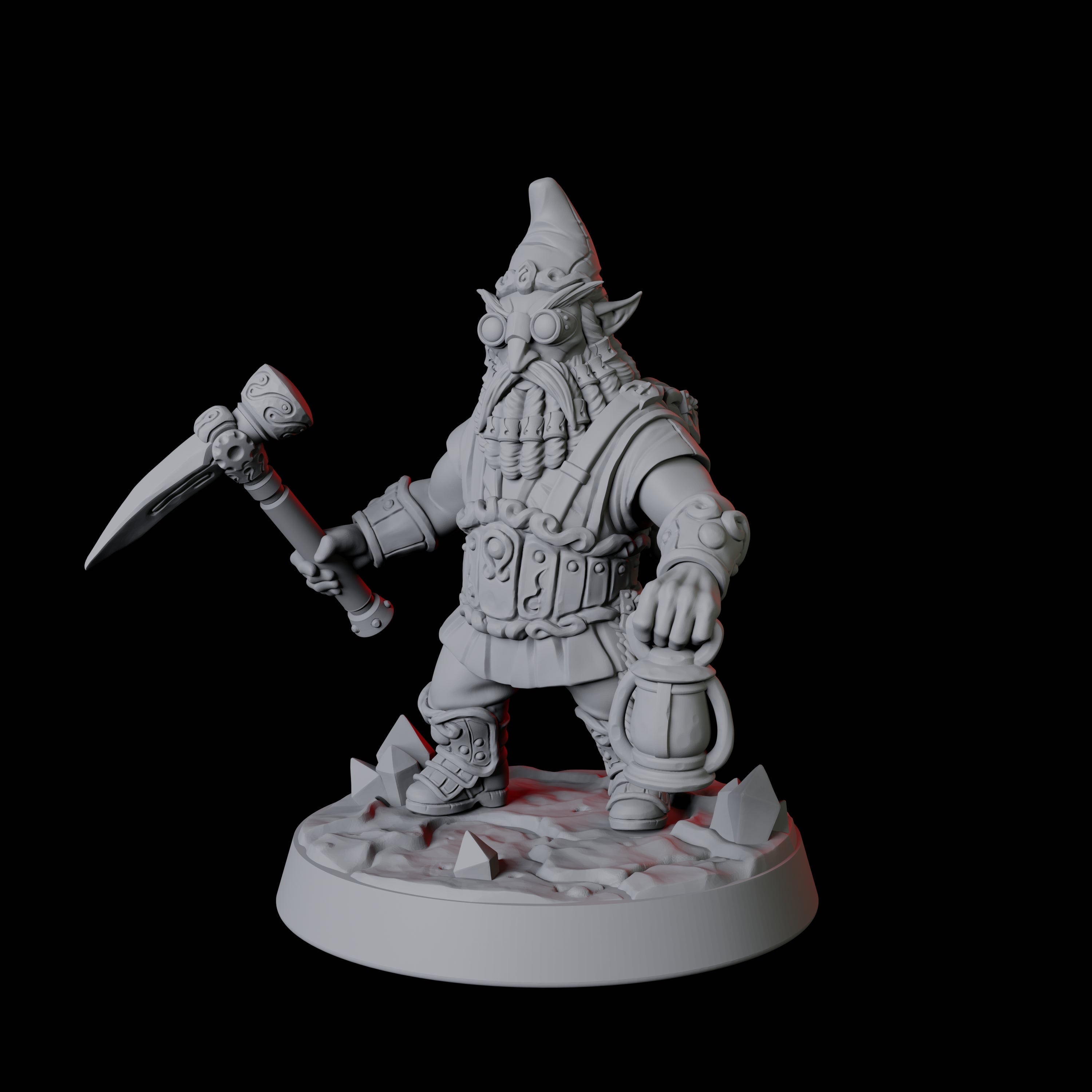 Gnome Miner A Miniature for Dungeons and Dragons, Pathfinder or other TTRPGs