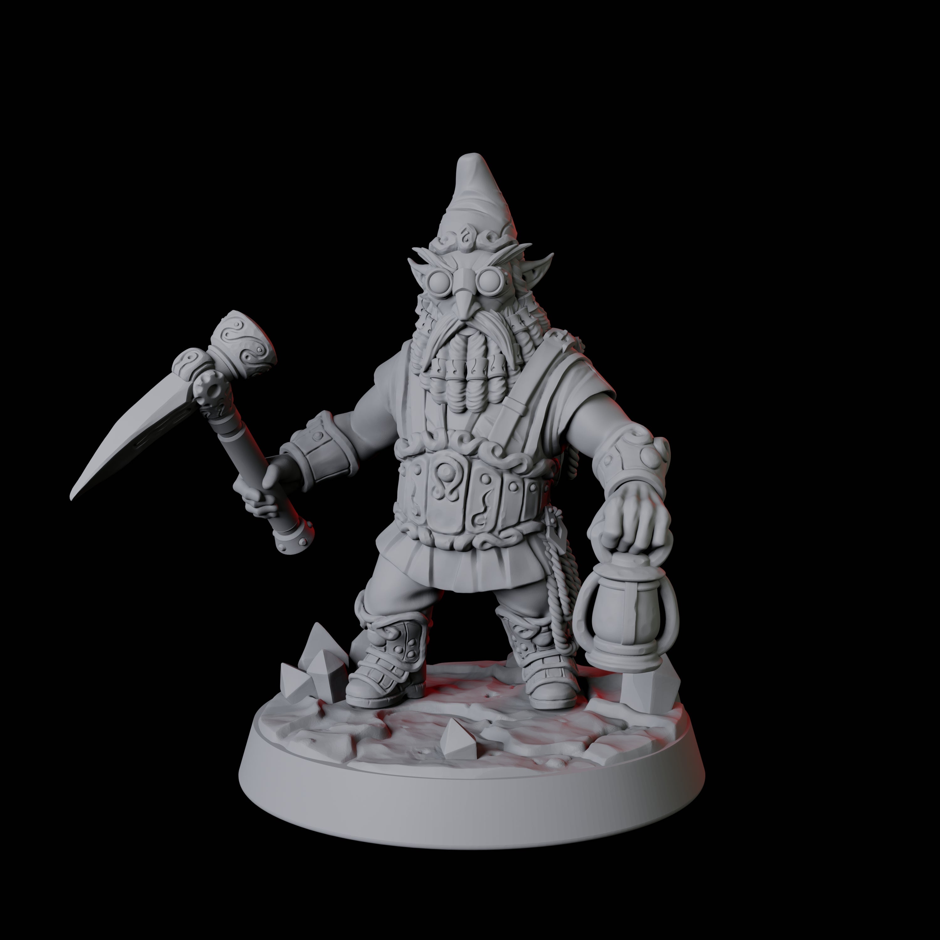 Gnome Miner A Miniature for Dungeons and Dragons, Pathfinder or other TTRPGs