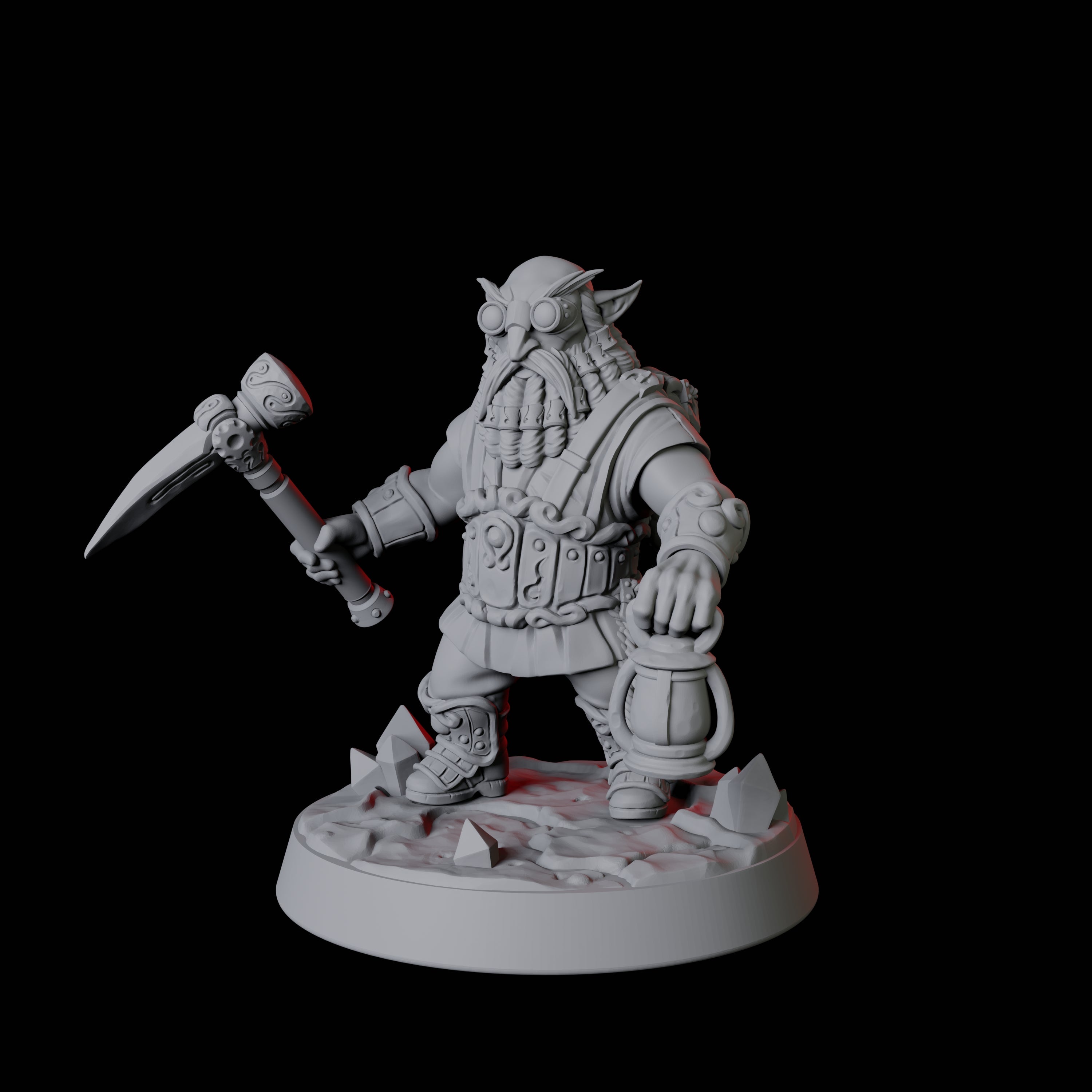 Gnome Miner A Miniature for Dungeons and Dragons, Pathfinder or other TTRPGs