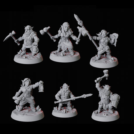 Gnome Miner Army Miniature for Dungeons and Dragons, Pathfinder or other TTRPGs