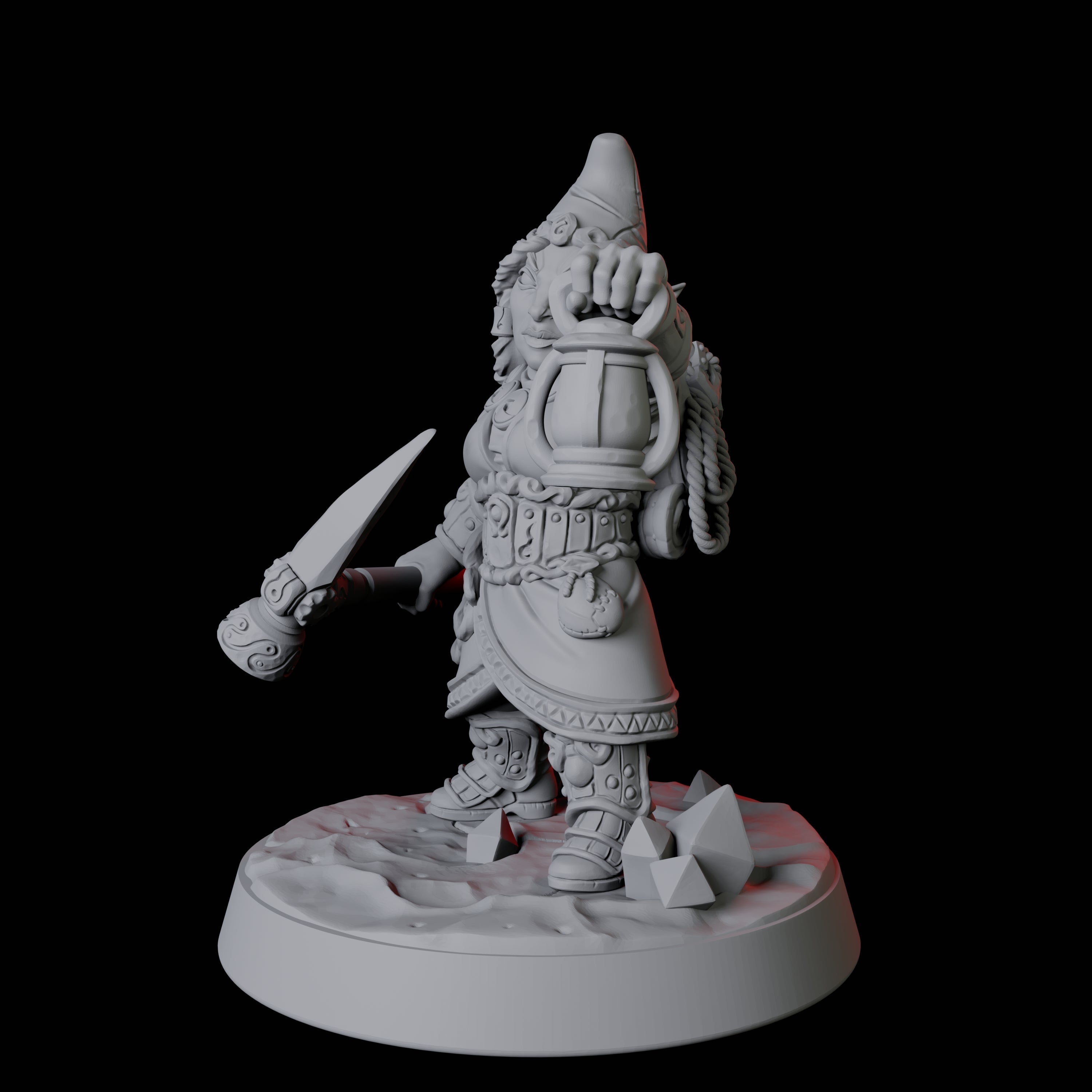 Gnome Miner D Miniature for Dungeons and Dragons, Pathfinder or other TTRPGs