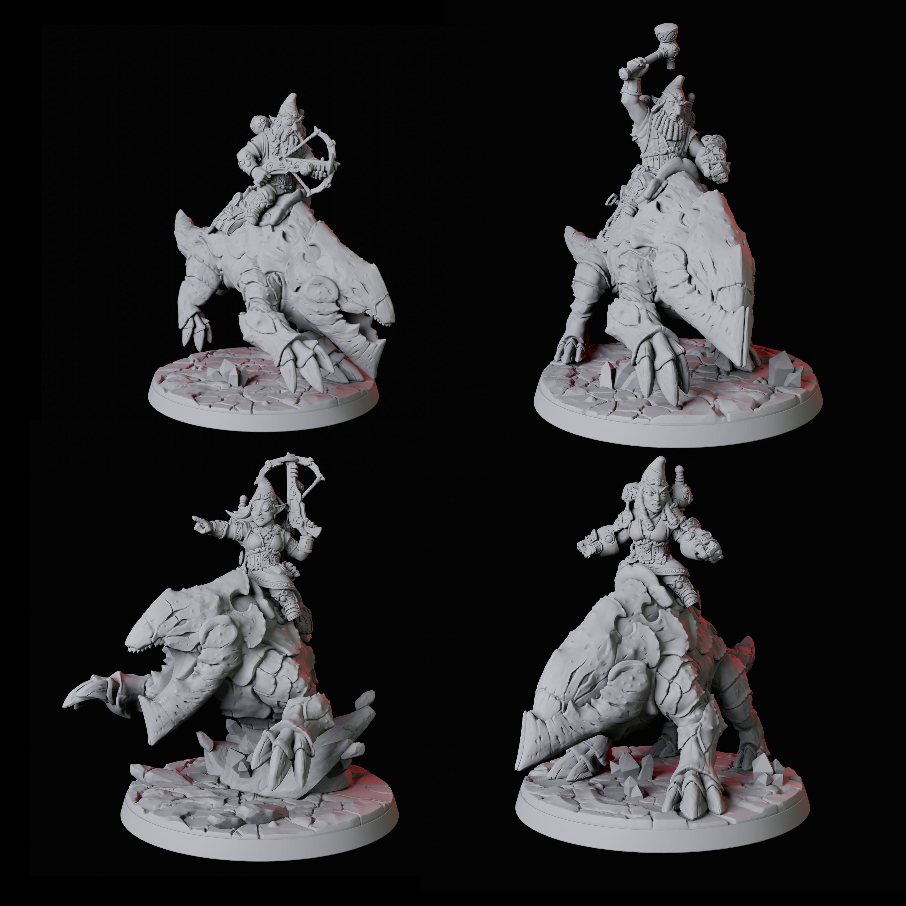 Gnome Rider Army Miniature for Dungeons and Dragons, Pathfinder or other TTRPGs