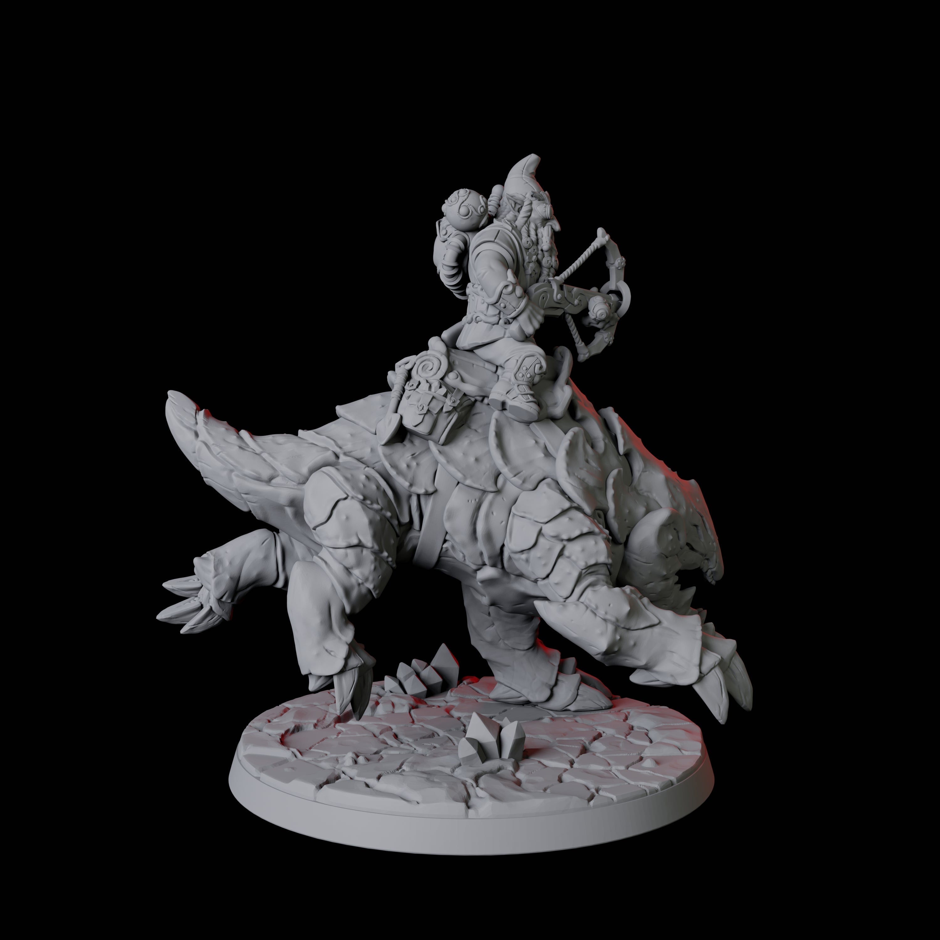 Gnome Rider B Miniature for Dungeons and Dragons, Pathfinder or other TTRPGs