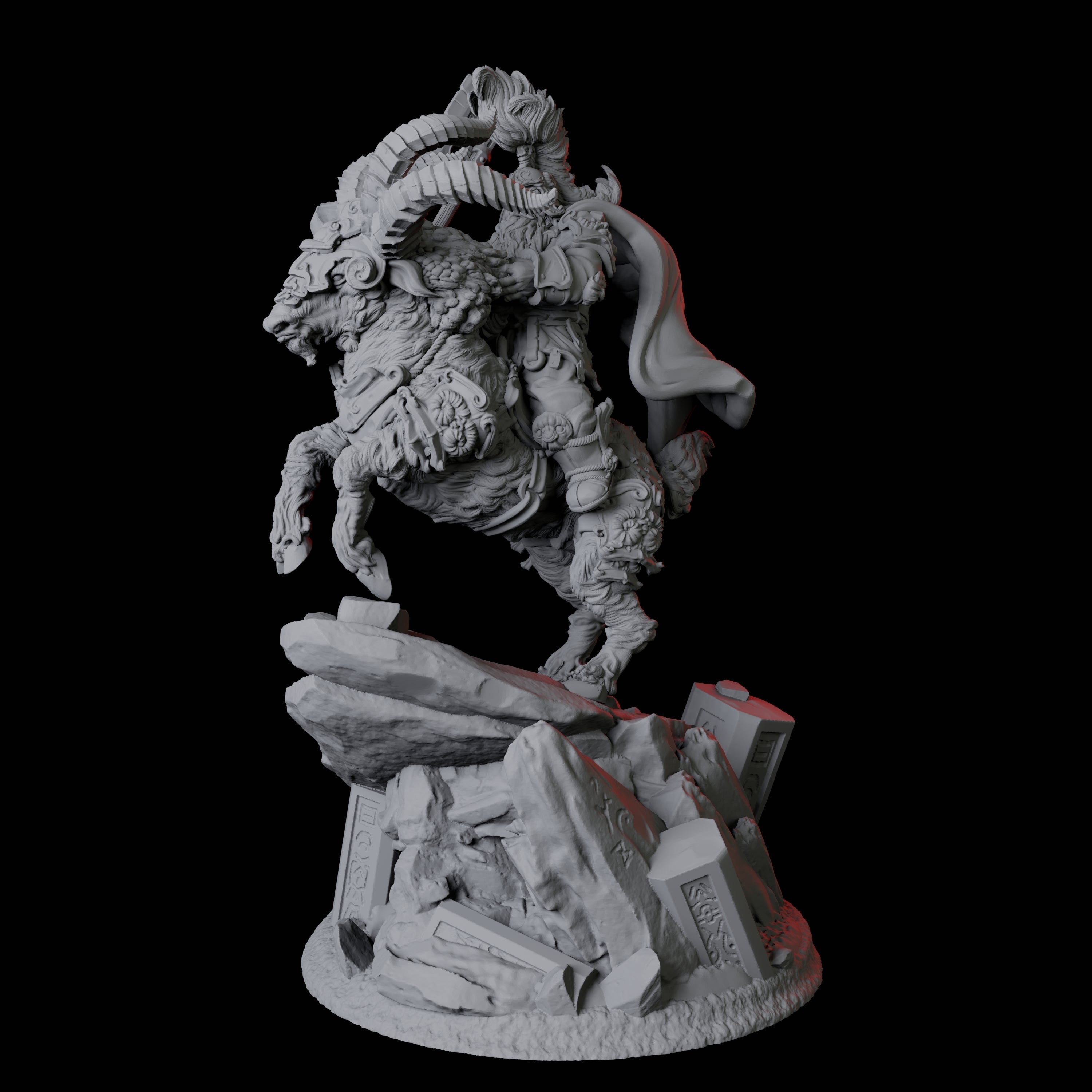 Goat Mounted Dwarf Warrior A Miniature for Dungeons and Dragons, Pathfinder or other TTRPGs