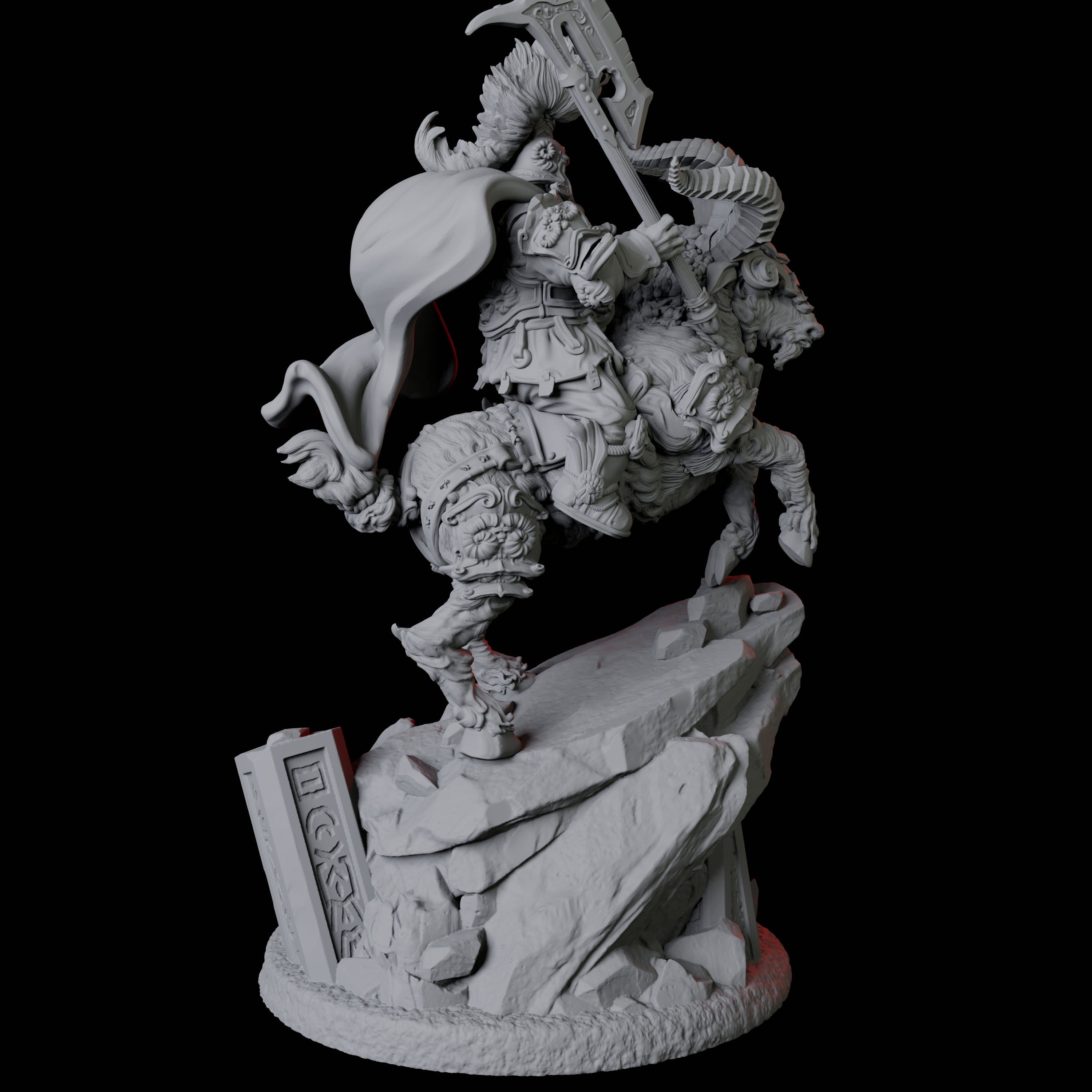 Goat Mounted Dwarf Warrior A Miniature for Dungeons and Dragons, Pathfinder or other TTRPGs