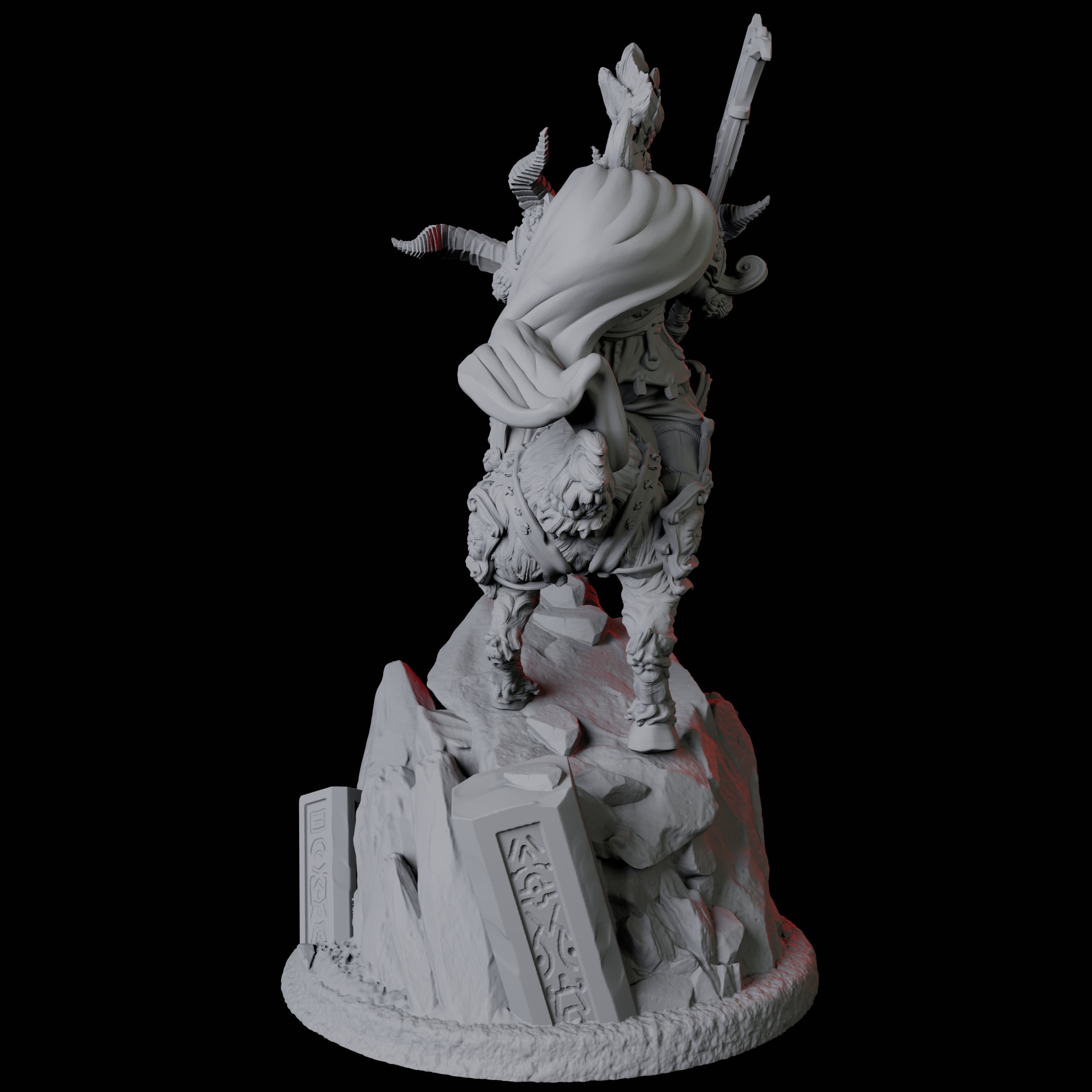 Goat Mounted Dwarf Warrior A Miniature for Dungeons and Dragons, Pathfinder or other TTRPGs