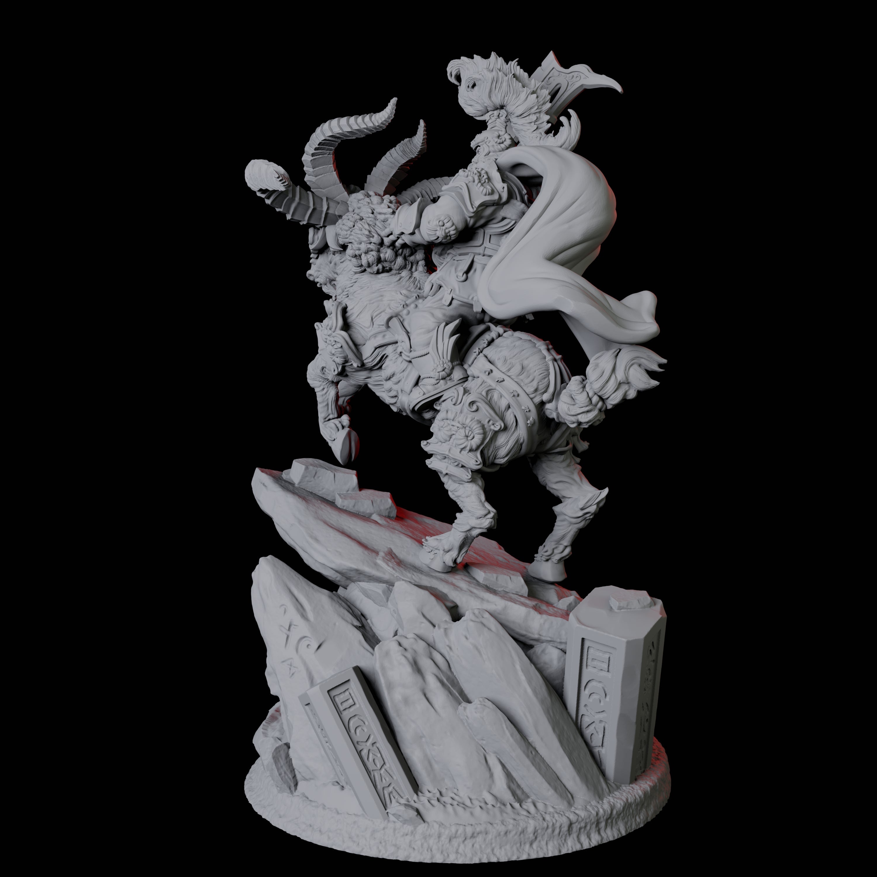 Goat Mounted Dwarf Warrior A Miniature for Dungeons and Dragons, Pathfinder or other TTRPGs