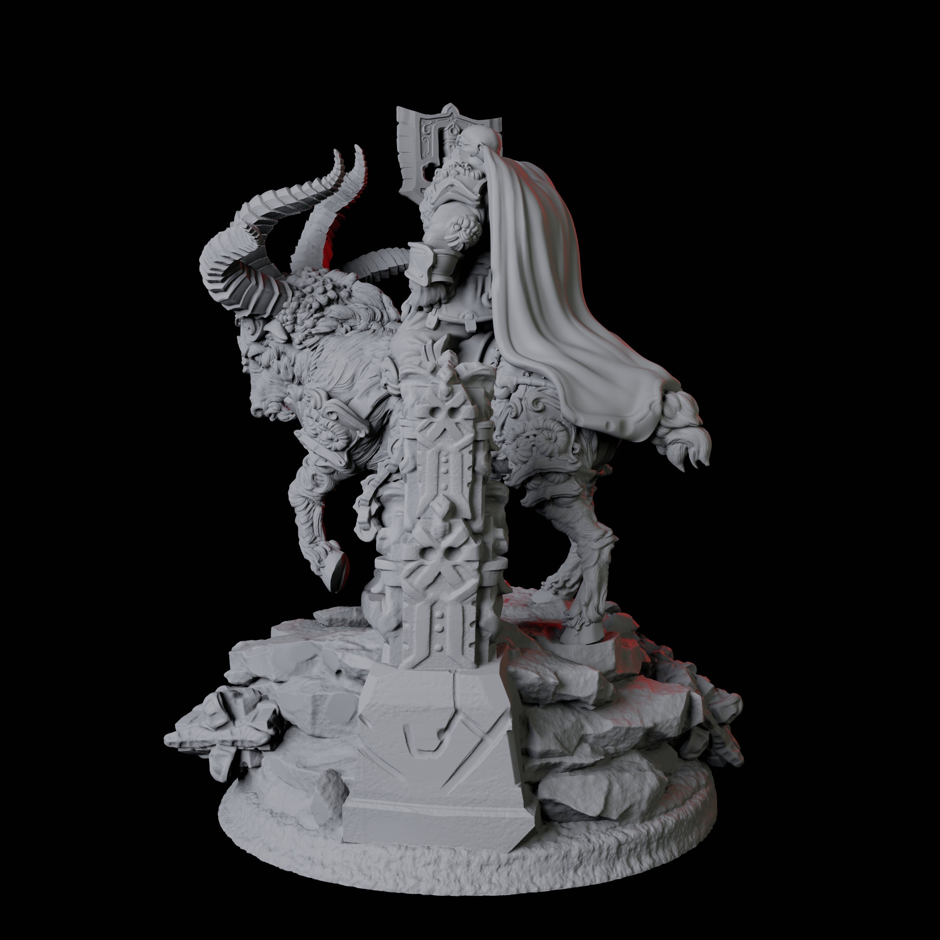 Goat Mounted Dwarf Warrior B Miniature for Dungeons and Dragons, Pathfinder or other TTRPGs