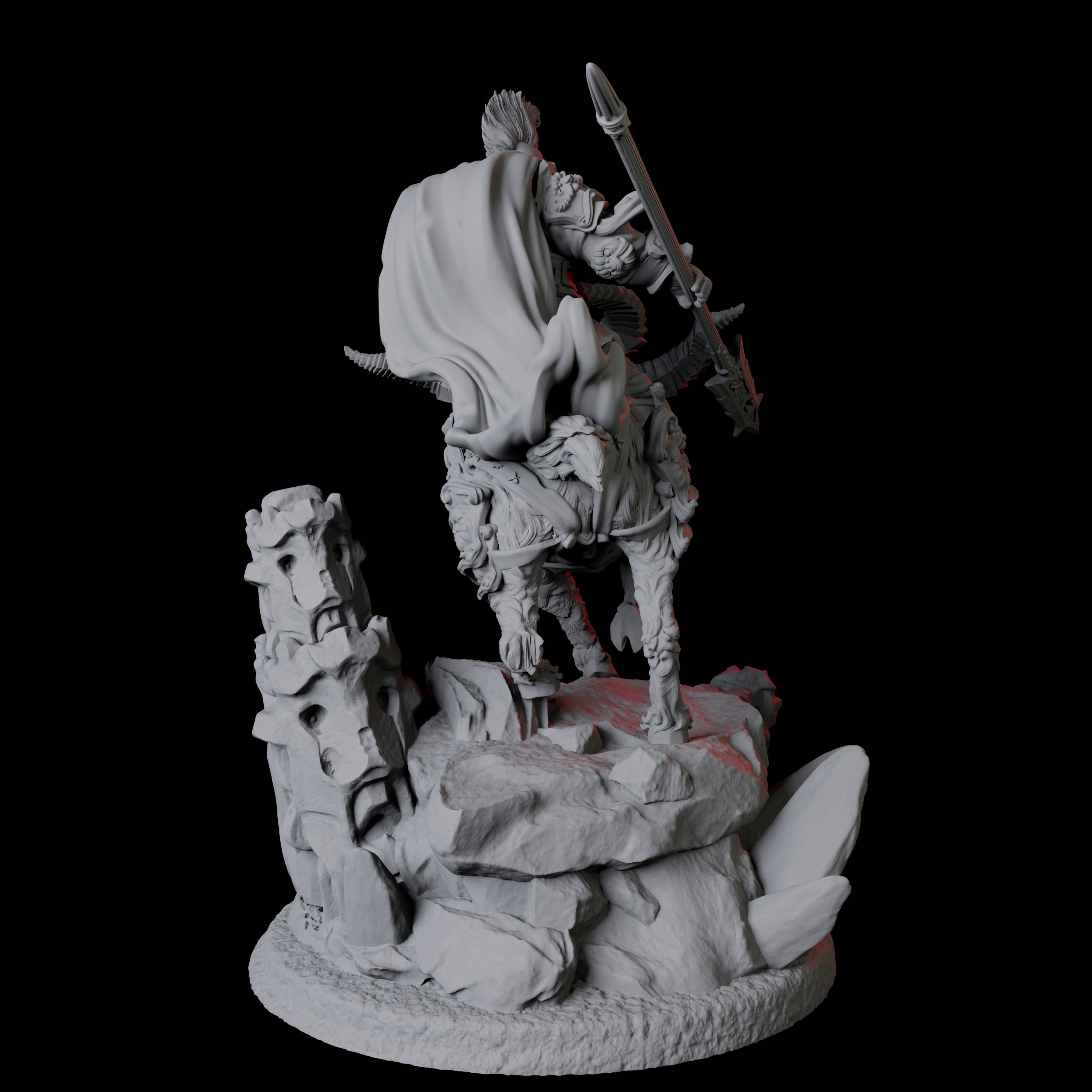 Goat Mounted Dwarf Warrior C Miniature for Dungeons and Dragons, Pathfinder or other TTRPGs