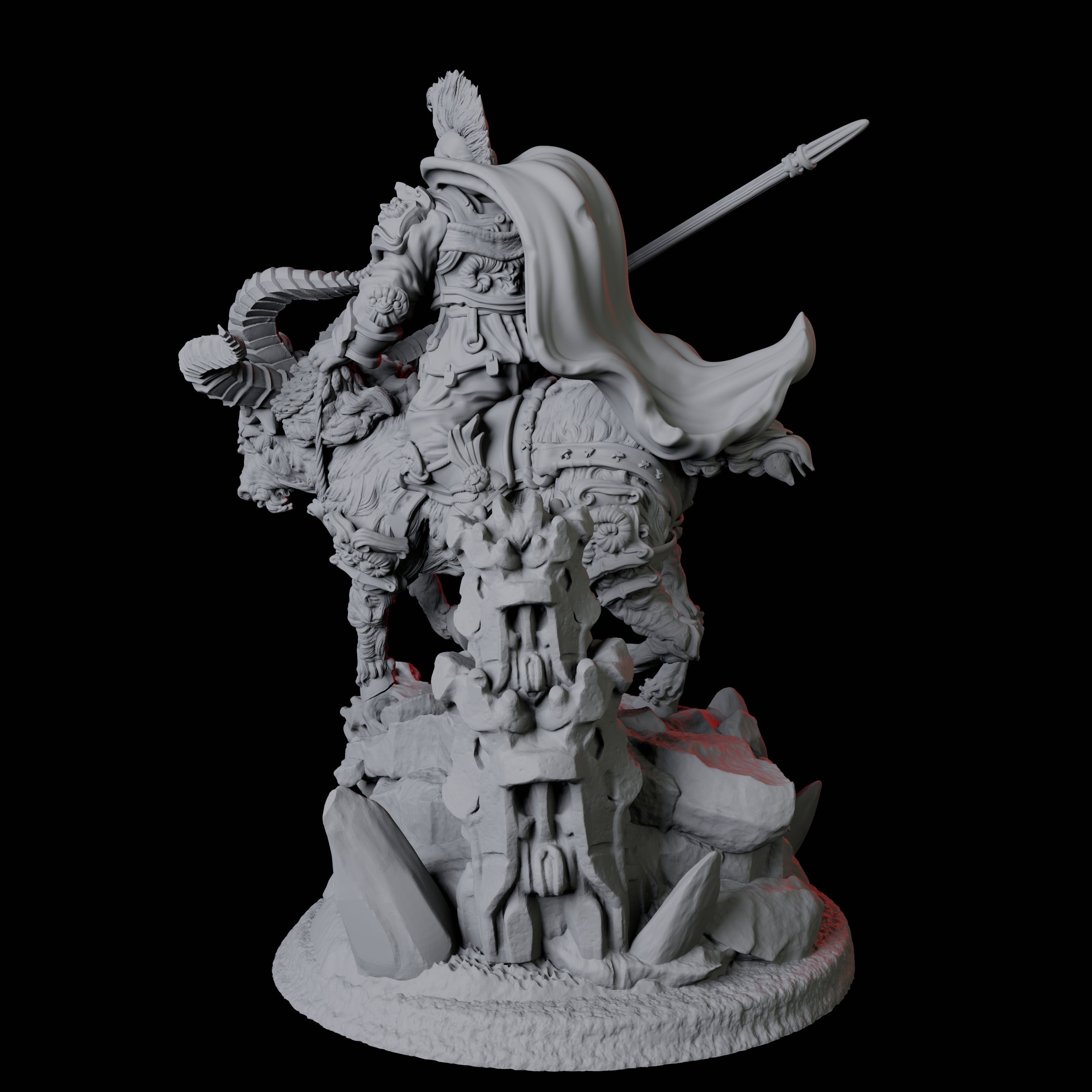 Goat Mounted Dwarf Warrior C Miniature for Dungeons and Dragons, Pathfinder or other TTRPGs