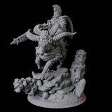 Goat Mounted Dwarf Warrior C Miniature for Dungeons and Dragons, Pathfinder or other TTRPGs