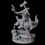 Goat Mounted Dwarf Warrior D Miniature for Dungeons and Dragons, Pathfinder or other TTRPGs
