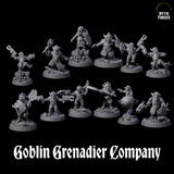 Goblin Grenadier Company Miniature for Dungeons and Dragons, Pathfinder or other TTRPGs