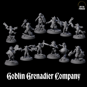 Goblin Grenadier Company Miniature for Dungeons and Dragons, Pathfinder or other TTRPGs