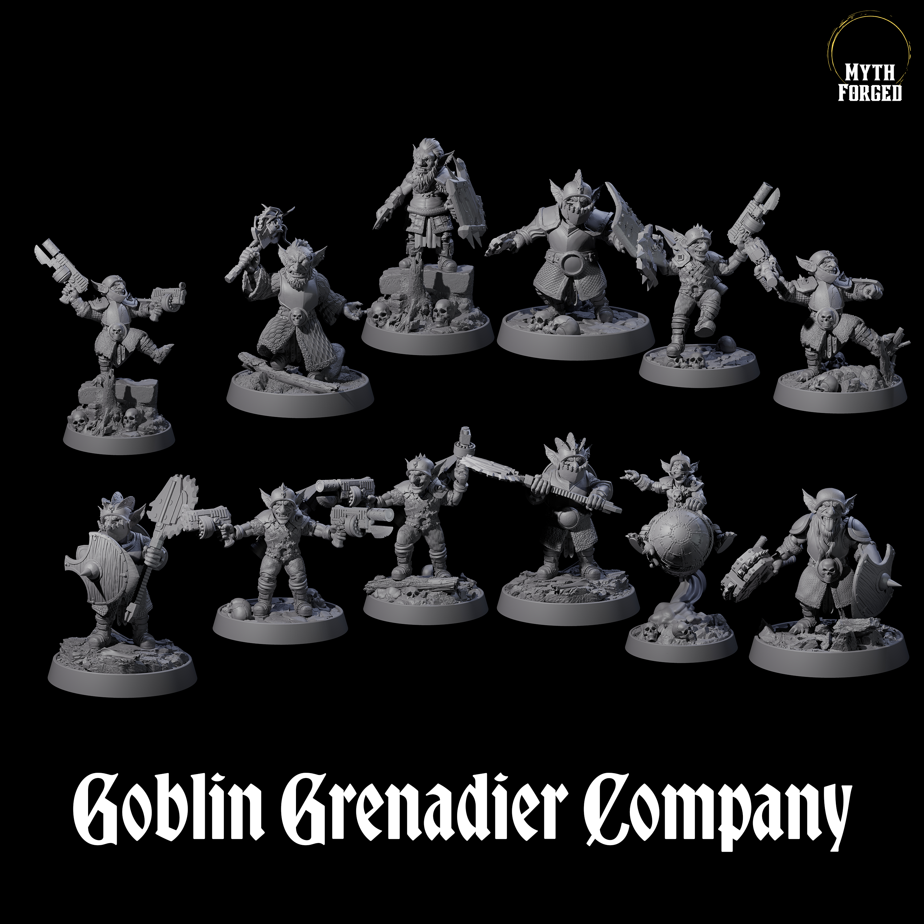 Goblin Grenadier Company Miniature for Dungeons and Dragons, Pathfinder or other TTRPGs