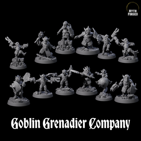 Goblin Grenadier Company Miniature for Dungeons and Dragons, Pathfinder or other TTRPGs