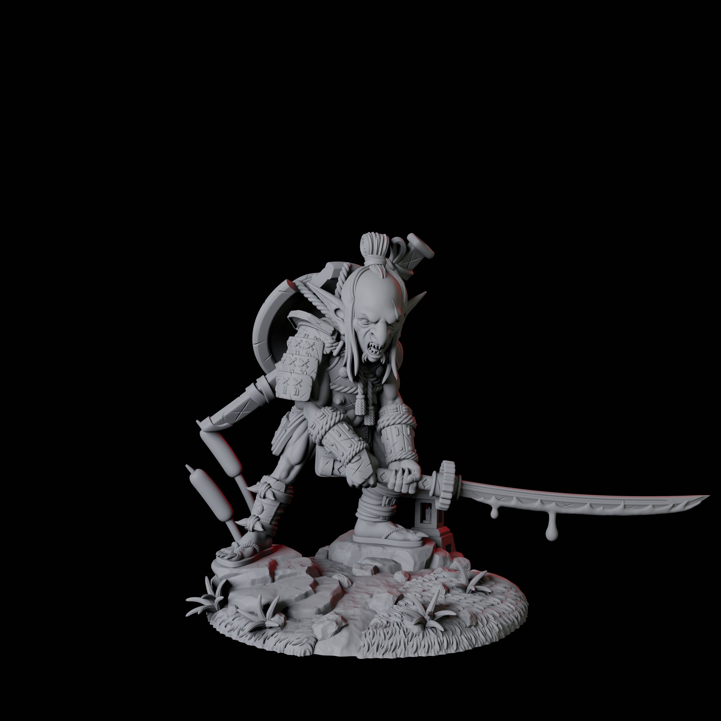 Goblin Samurai Miniature for Dungeons and Dragons, Pathfinder or other TTRPGs