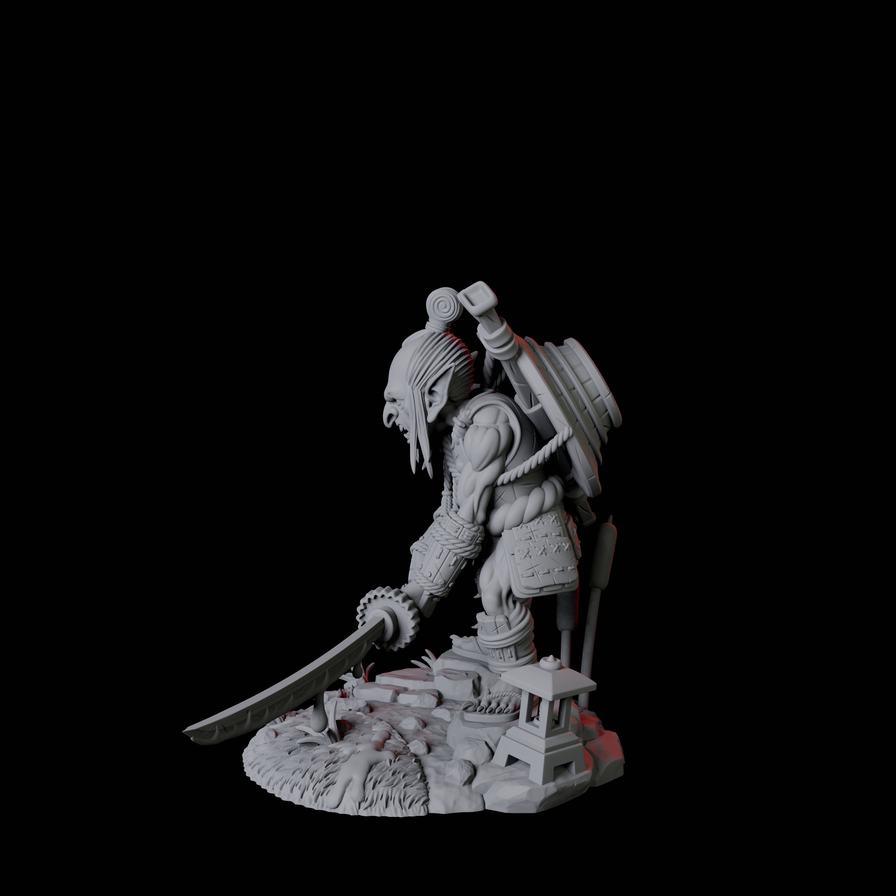 Goblin Samurai Miniature for Dungeons and Dragons, Pathfinder or other TTRPGs